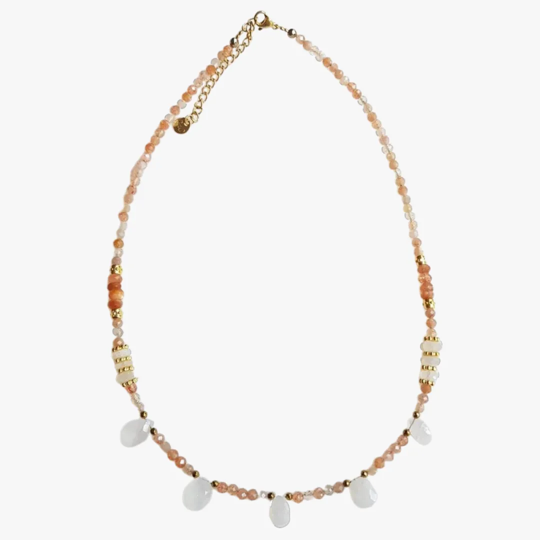 Collier pierre de soleil Orange HARSHA
