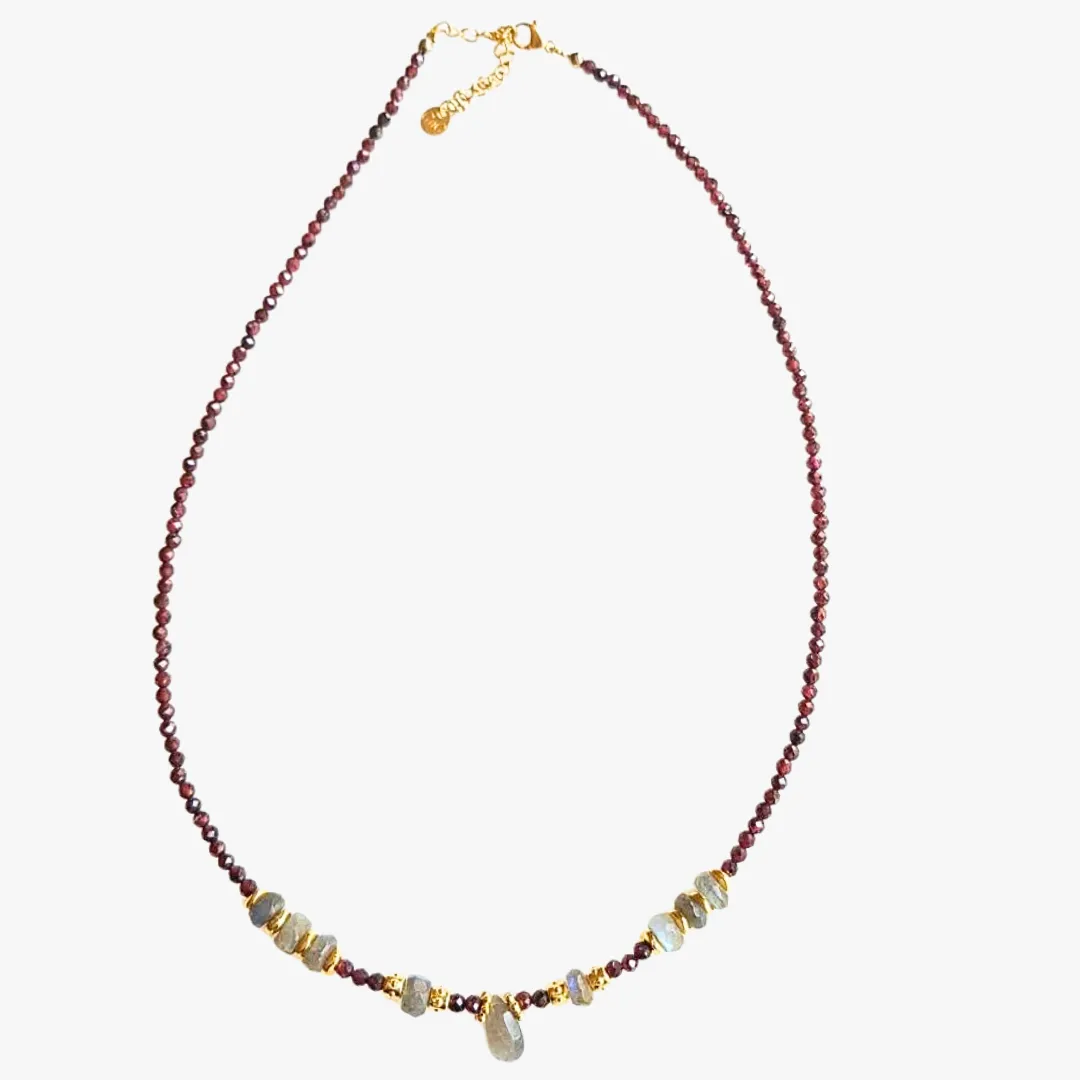 Collier grenat Rouge INDALI