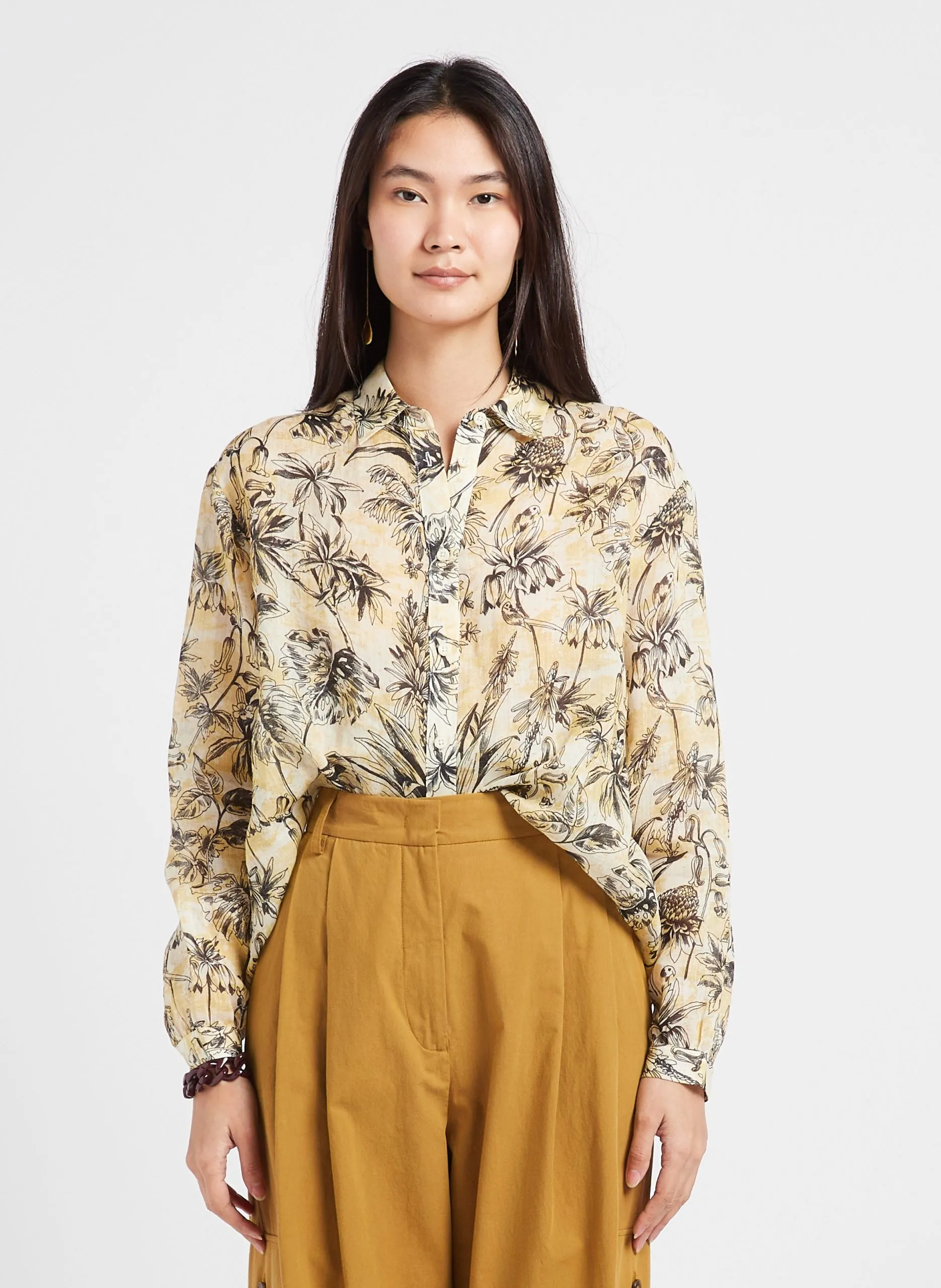 Chemise ample à col classique Noir PALOMA