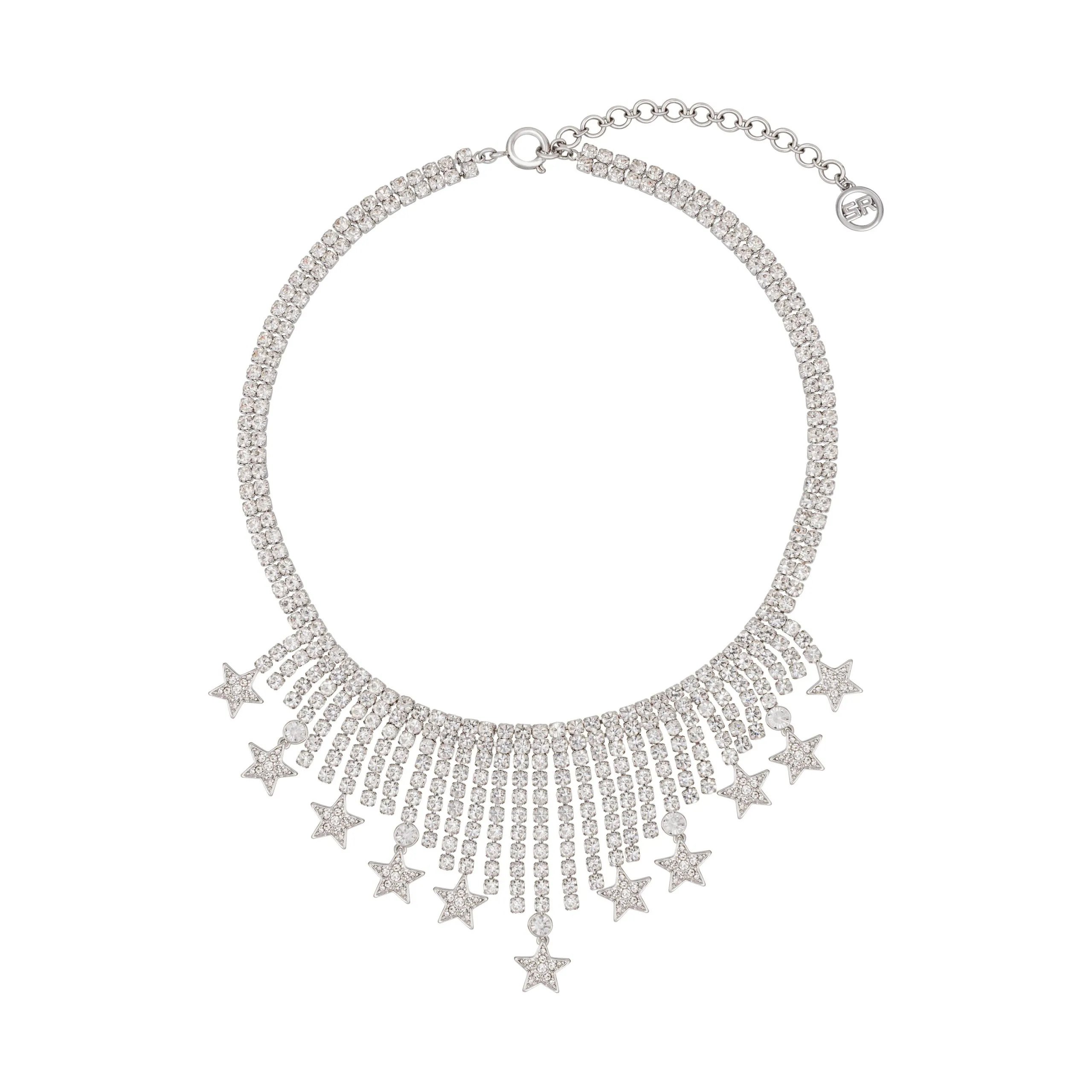 Collier strassé en laiton Argent CRYSTAL STARLIGHT