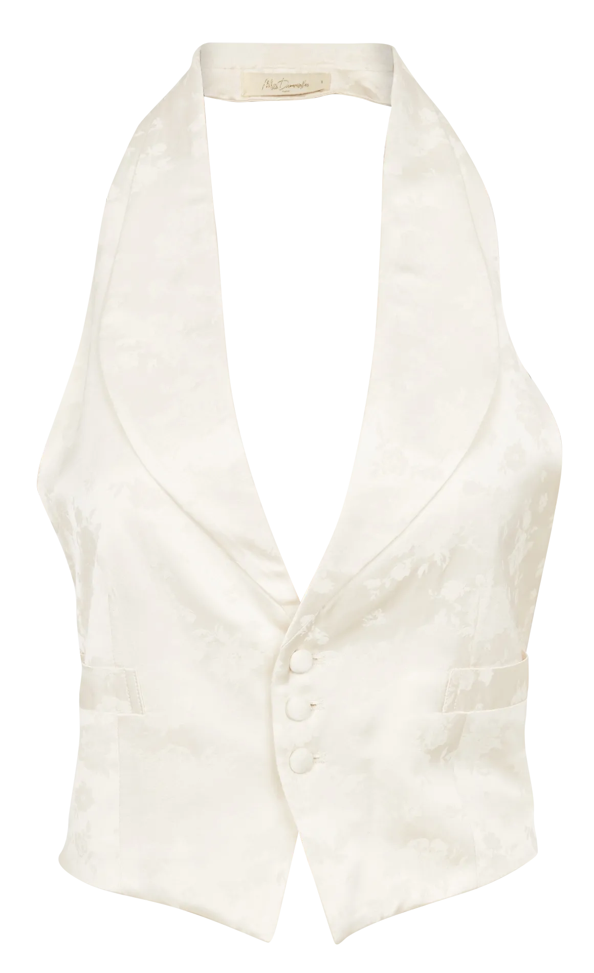 Gilet de costume dos nu satiné Blanc DUMAN