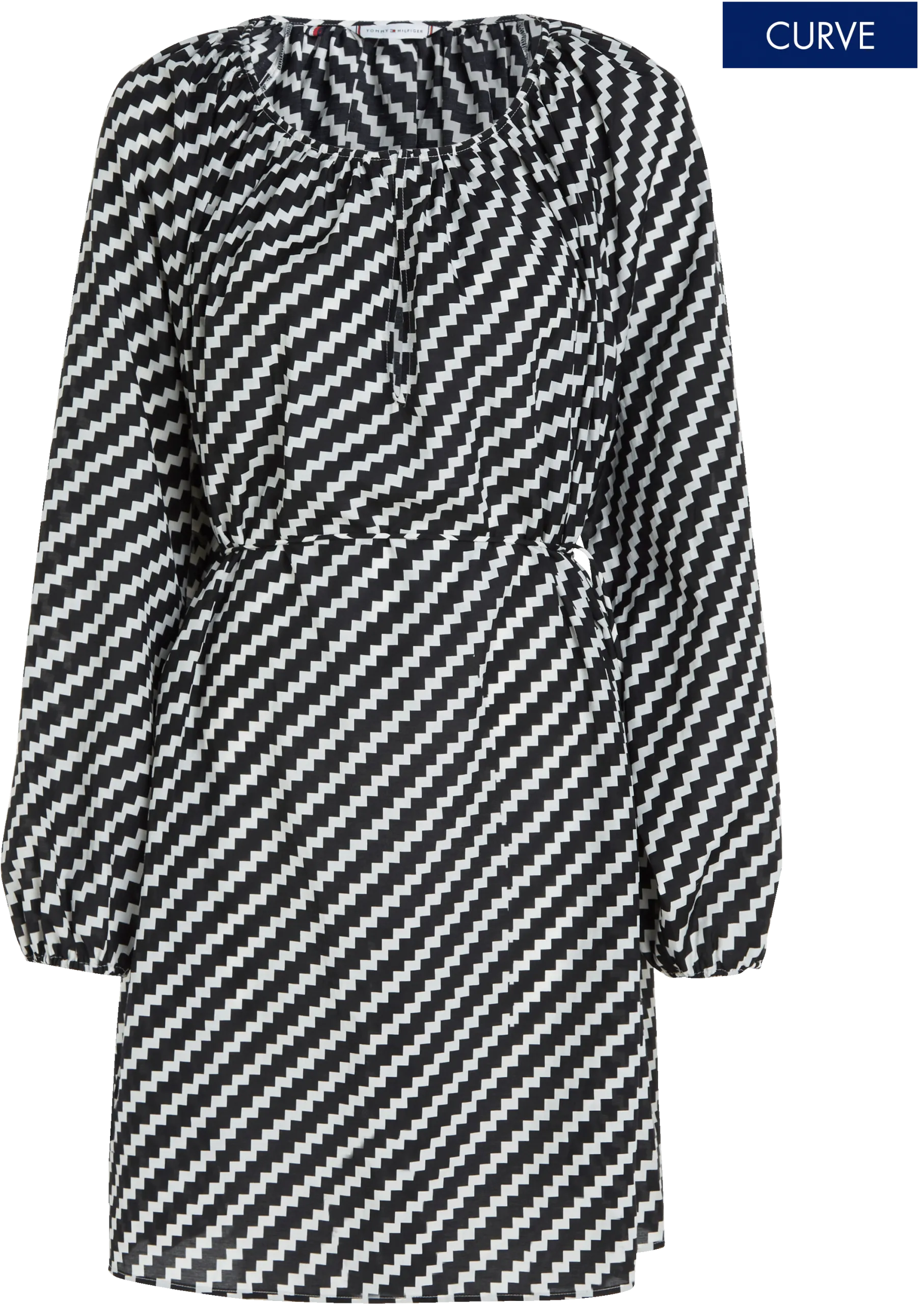 Robe courte cintrée imprimée Bleu