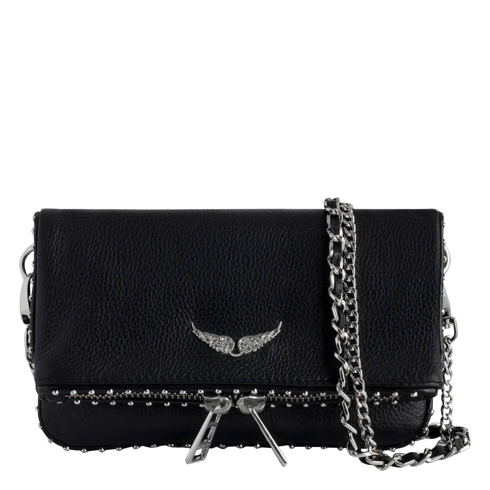 Sac bandoulière en cuir Noir ROCK NANO