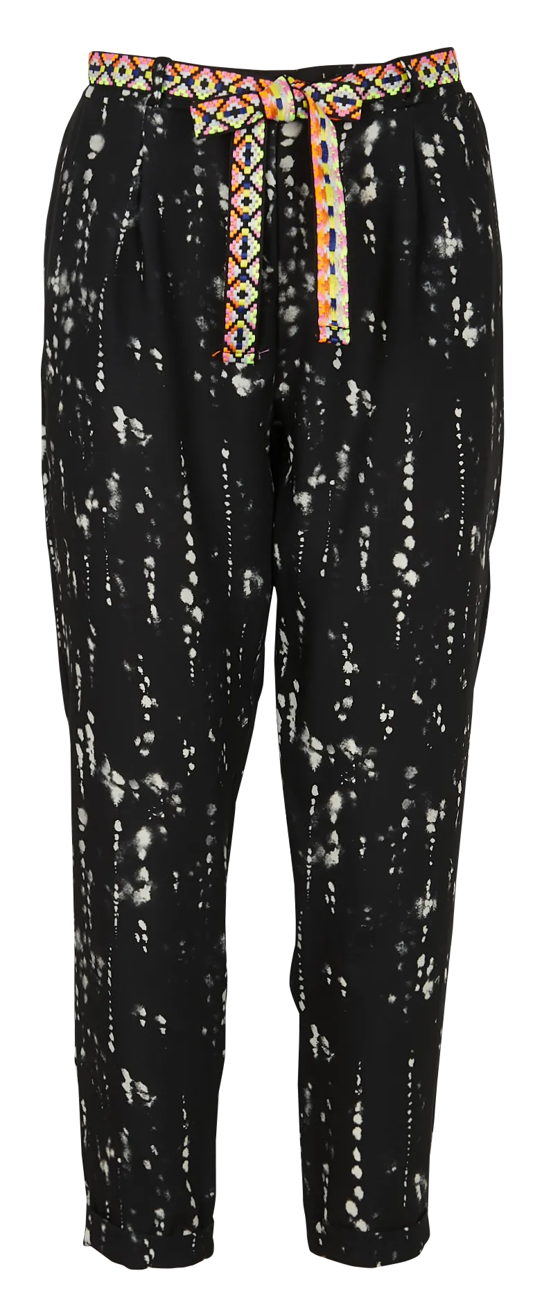 Pantalon 7/8ème taille haute avec ceinture Noir