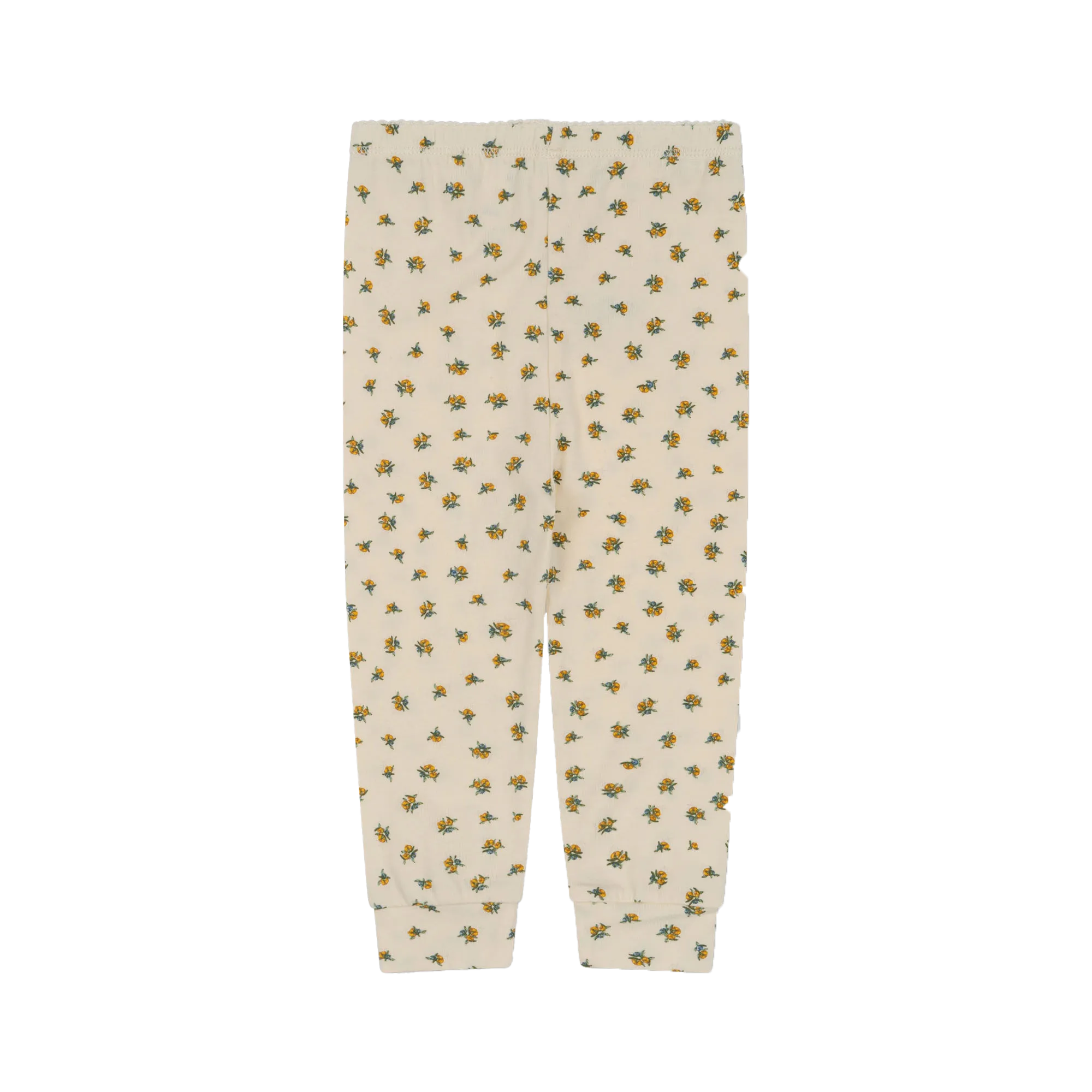 Pantalon droit en coton bio mélangé imprimé Jaune