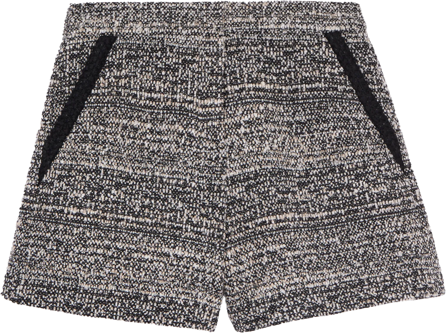 Short taille haute en tweed Noir