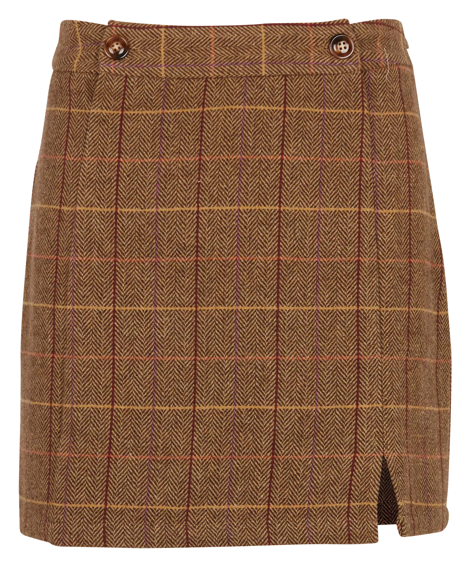 Jupe courte à carreaux Marron JIL