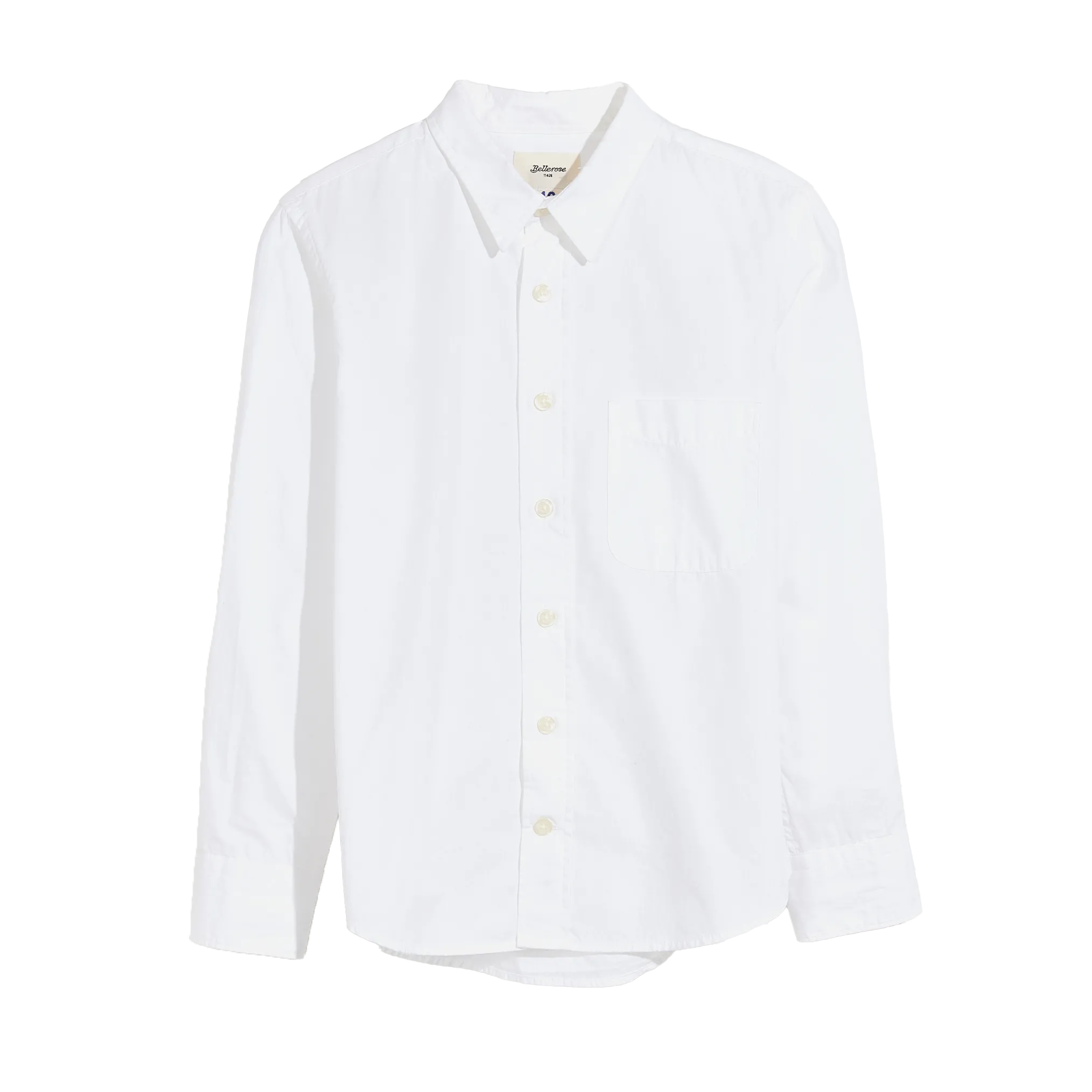 Chemise droite col classique en coton bio Blanc GANIX