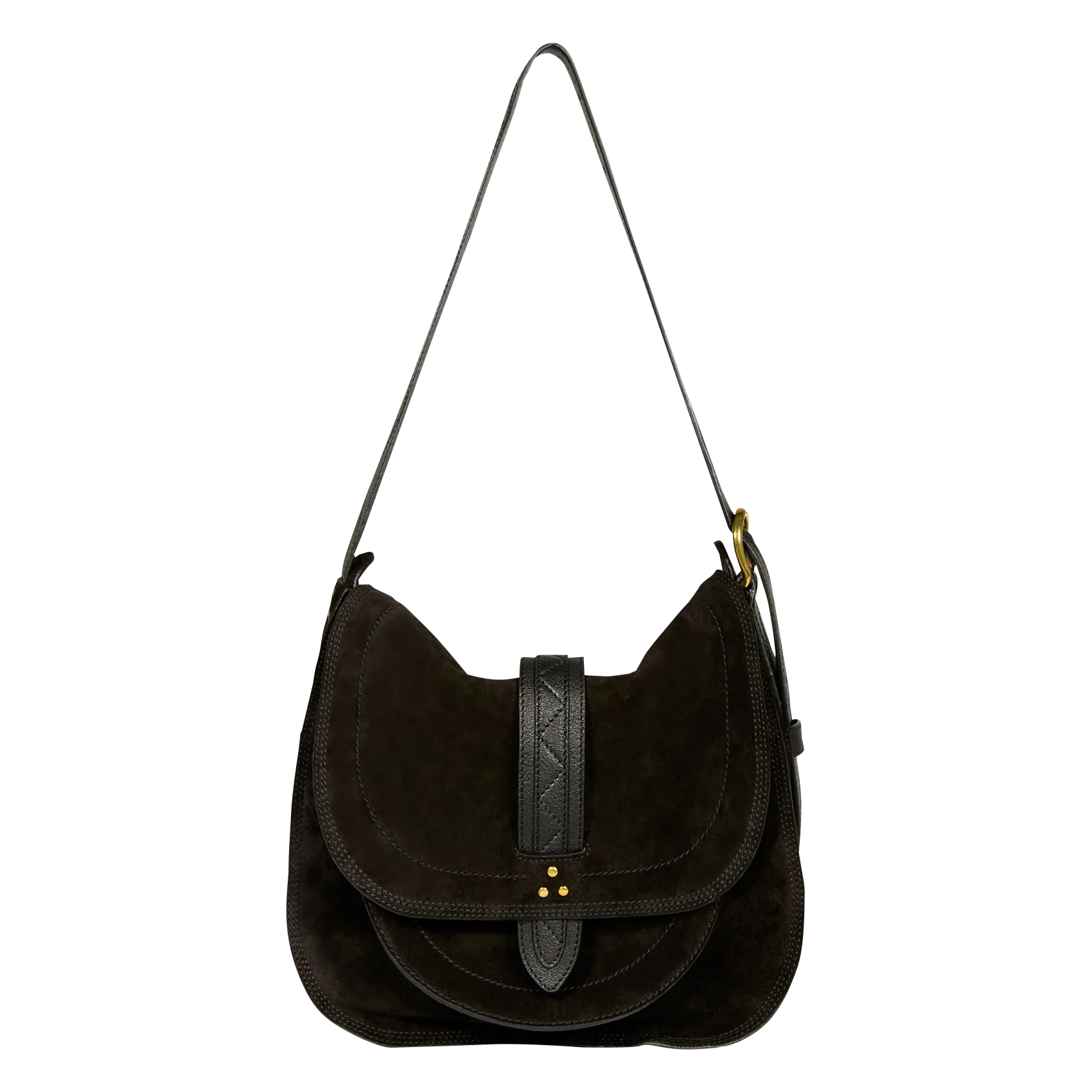 Sac besace effet cuir velours Noir MARIO