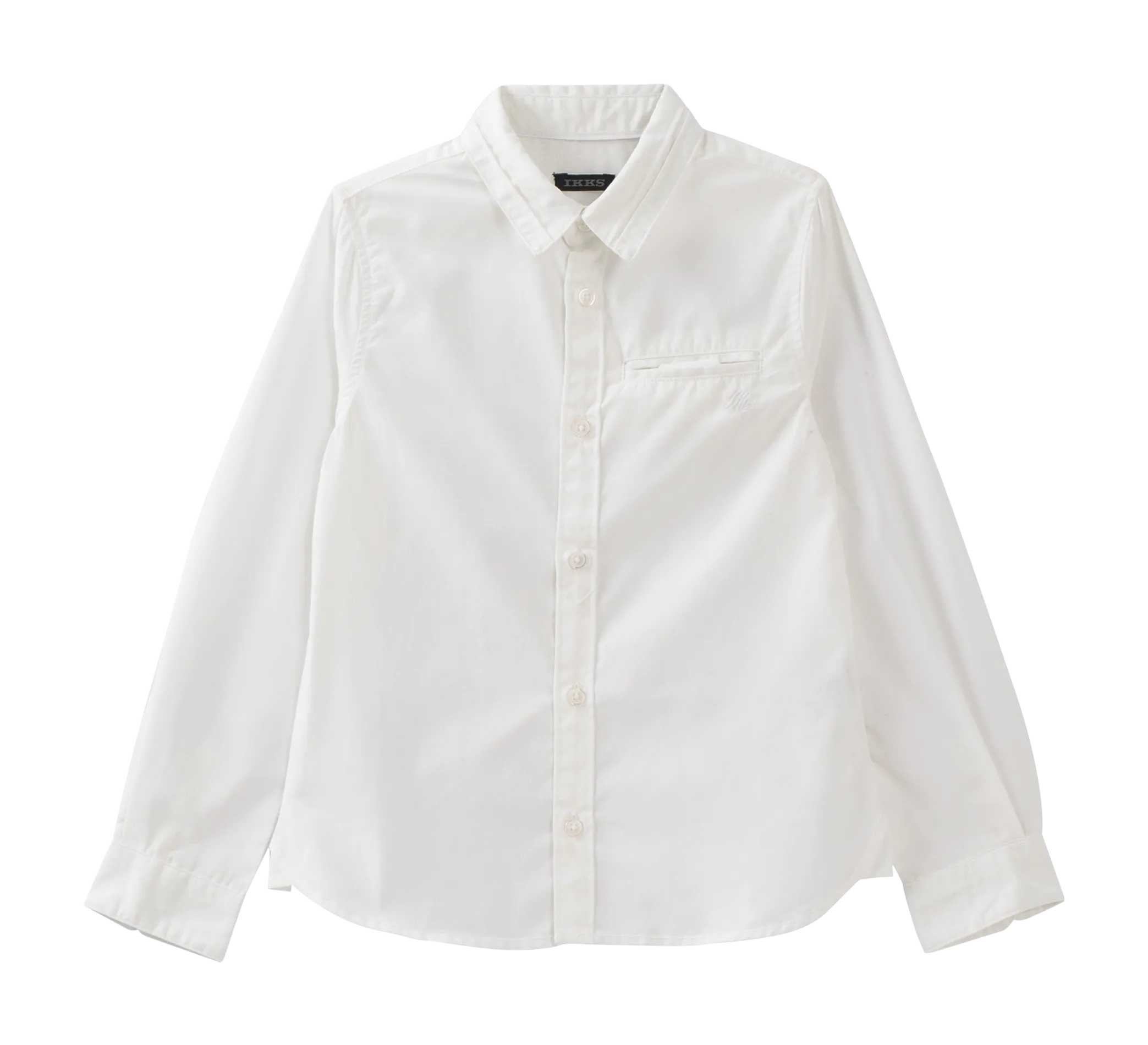 Chemise manches longues en coton mélangé Blanc