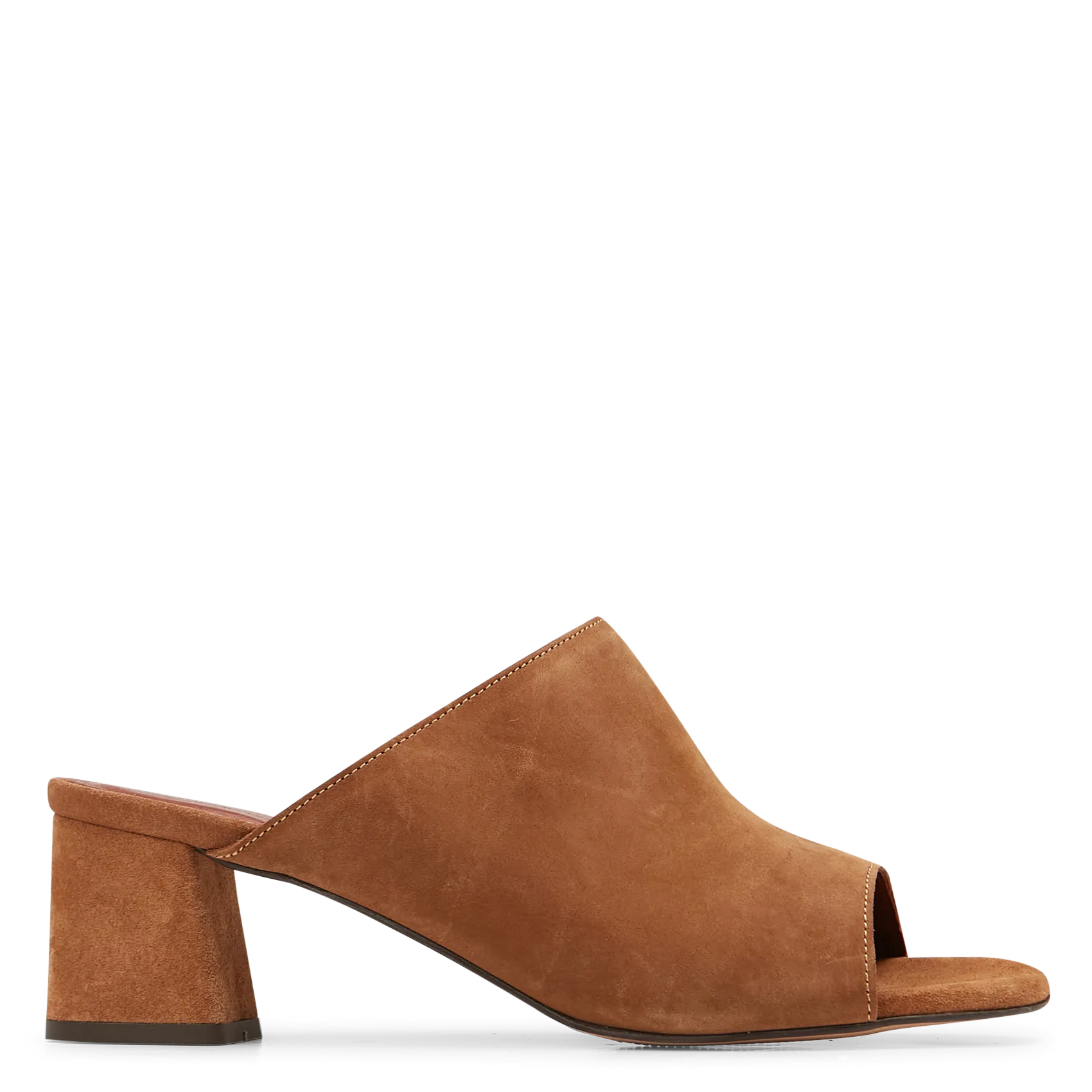 Mules talons mi-hauts en cuir velours Marron HORIZON 55