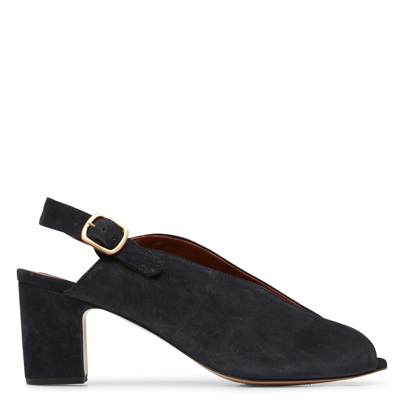 Sandales à talon en cuir velours Bleu TRISIA