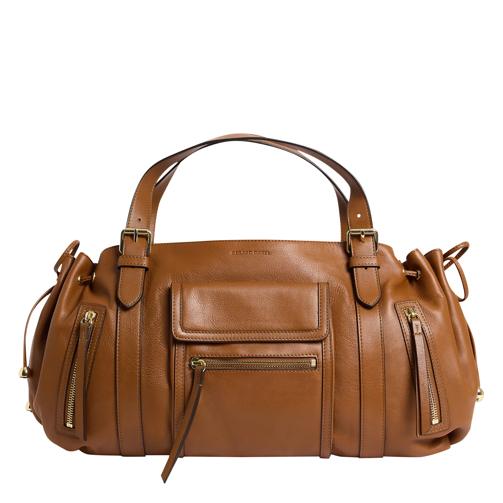 Sac porté main en cuir grainé Marron ST GERMAIN