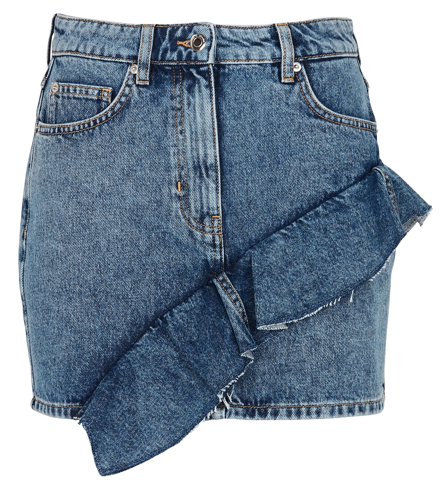 Jupe courte en coton Bleu PRISCIA