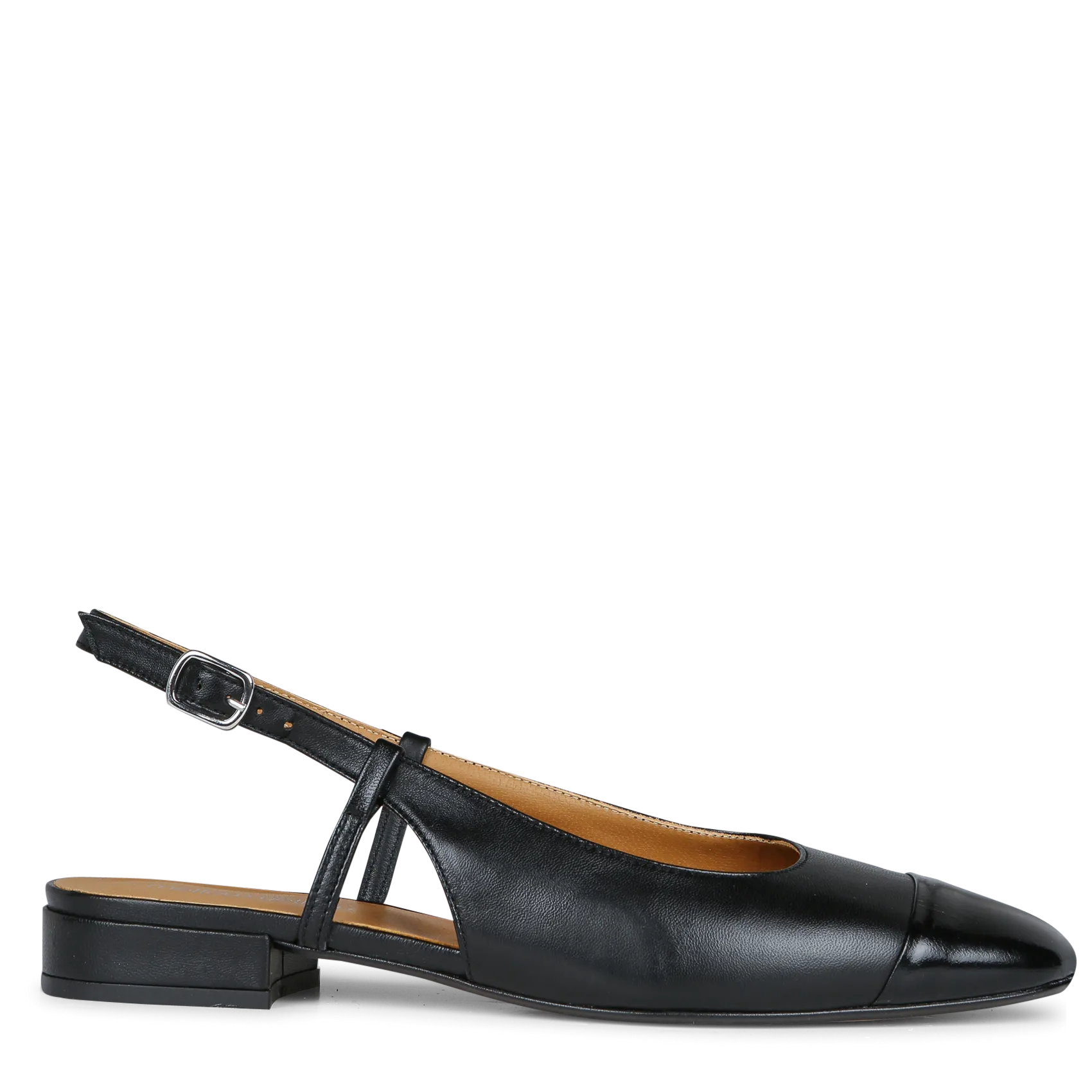 Ballerines slingback en cuir Noir GEORGIA