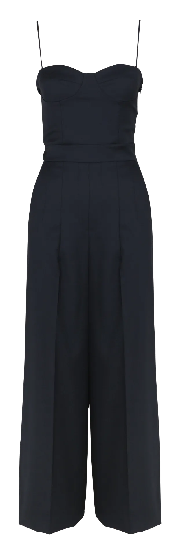 Combinaison droite bustier en laine vierge mélangée Bleu LAUREN