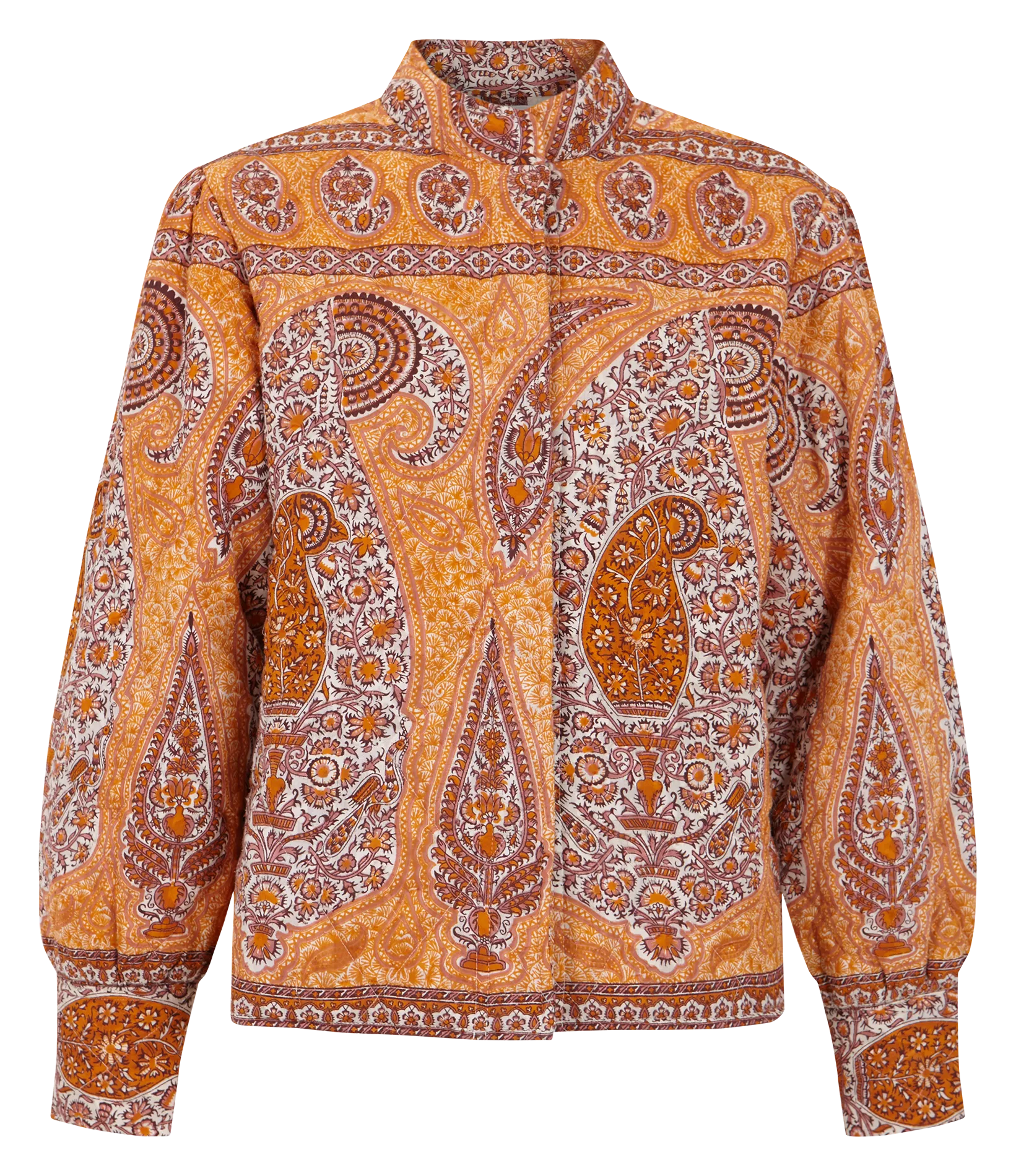 Veste droite imprimée et molletonnée en coton Orange TAJAR