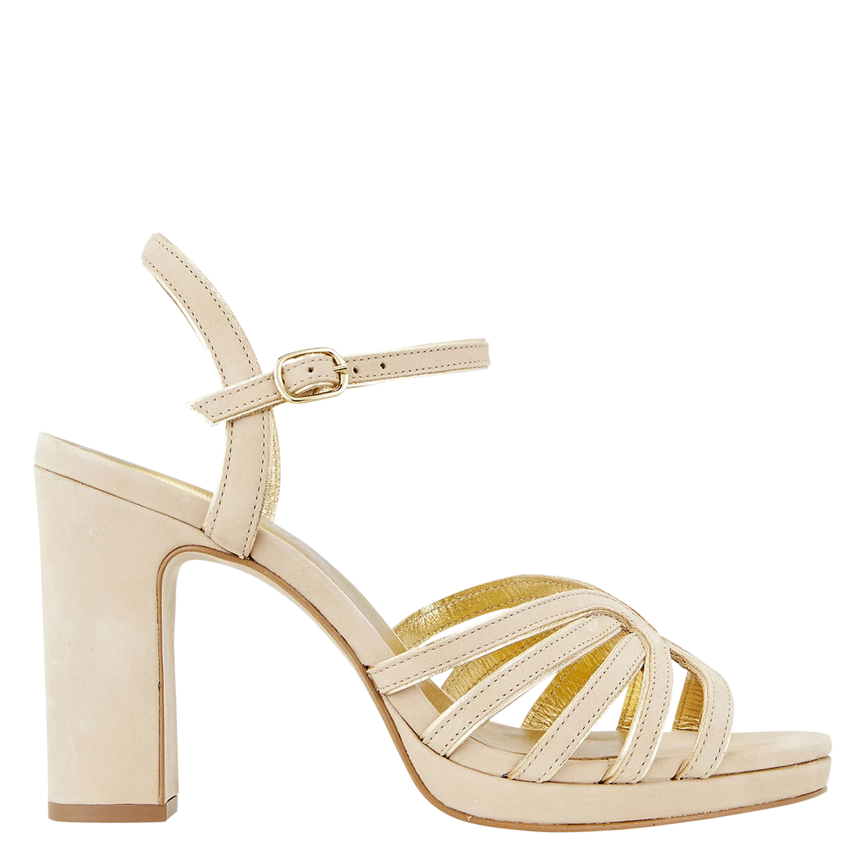 Sandales à talons hauts en cuir Beige ZATINA