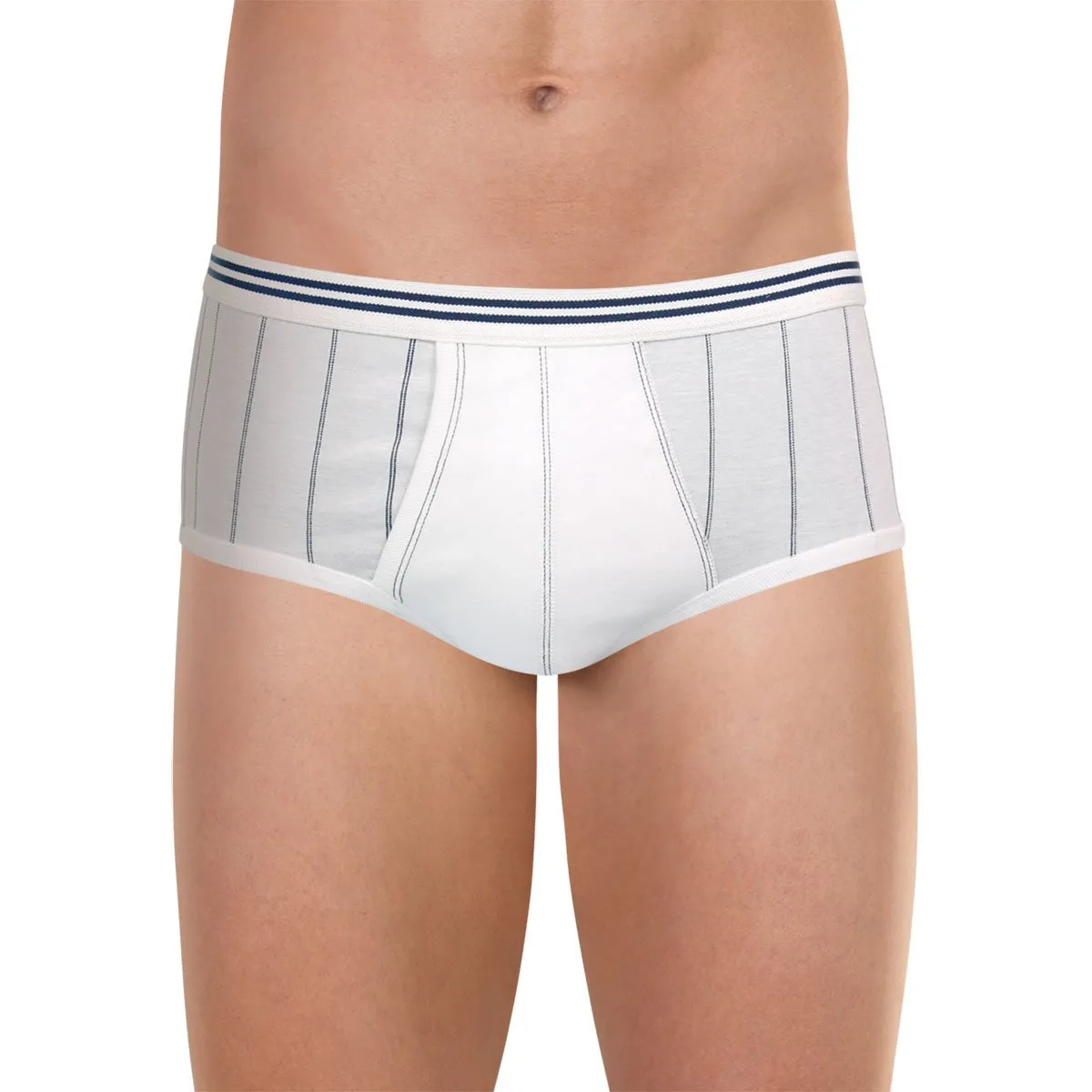 Slip taille haute ouvert coton mercerisé eminence Blanc