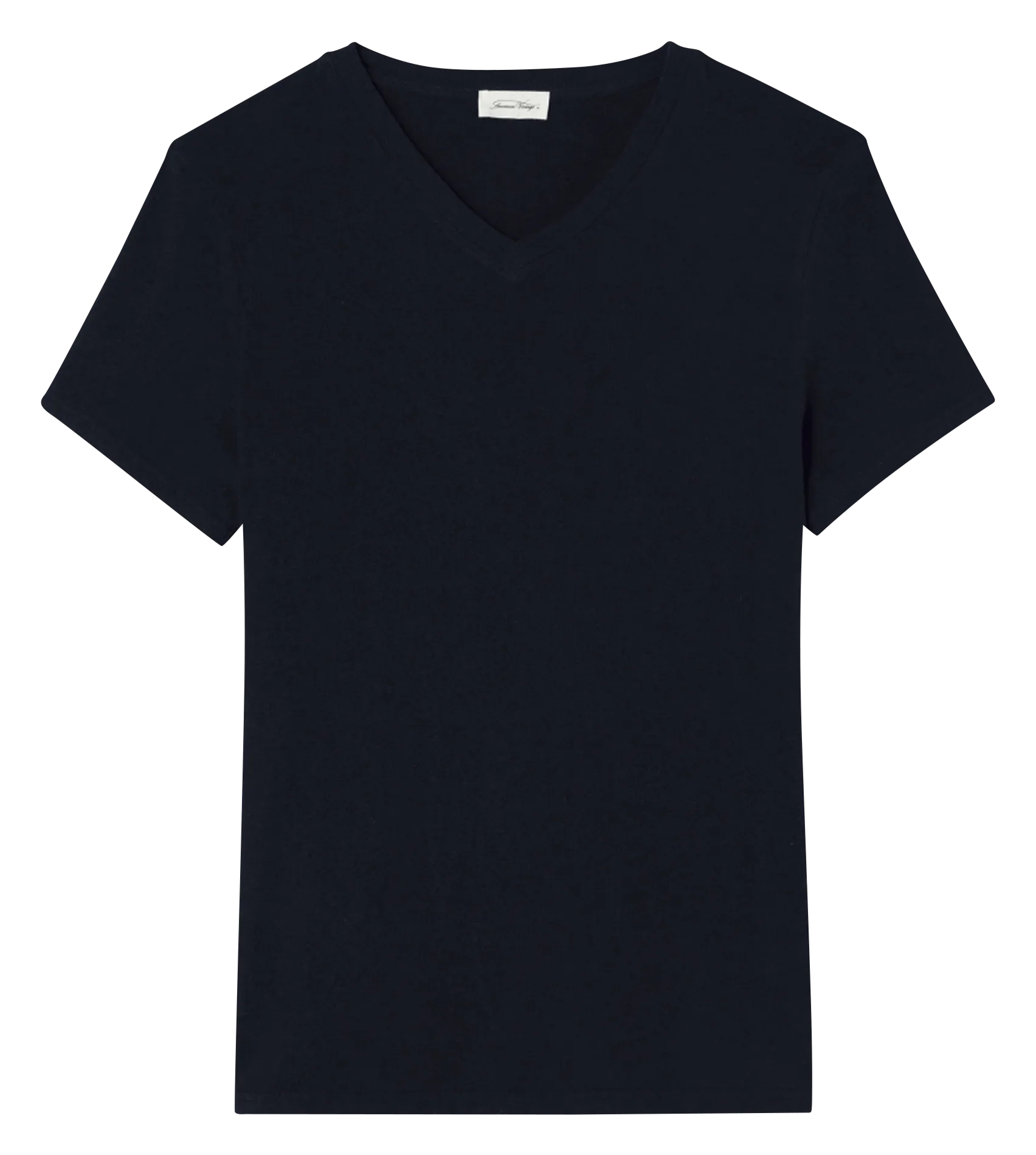 Tee-shirt col V en coton Noir GAMIPY