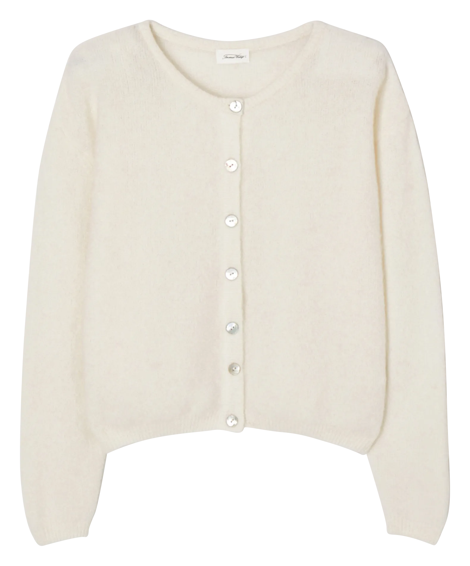 Gilet ample col rond en laine mélangée Blanc VITOW