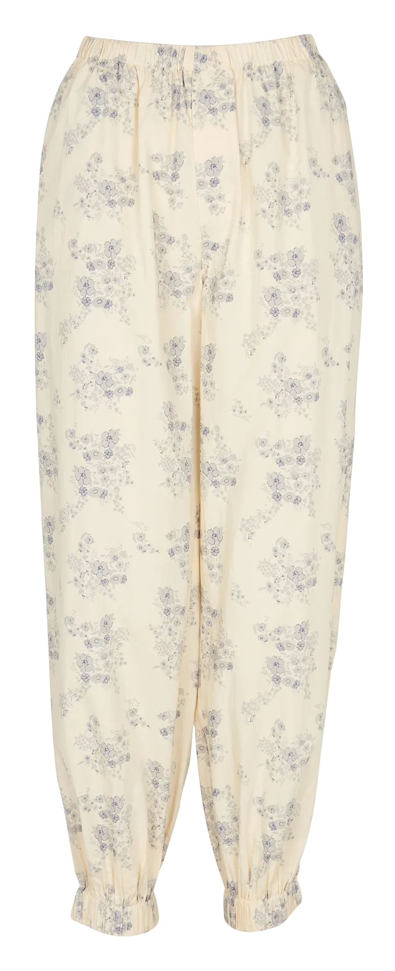 Pantalon droit taille haute imprimé en coton Bleu NING