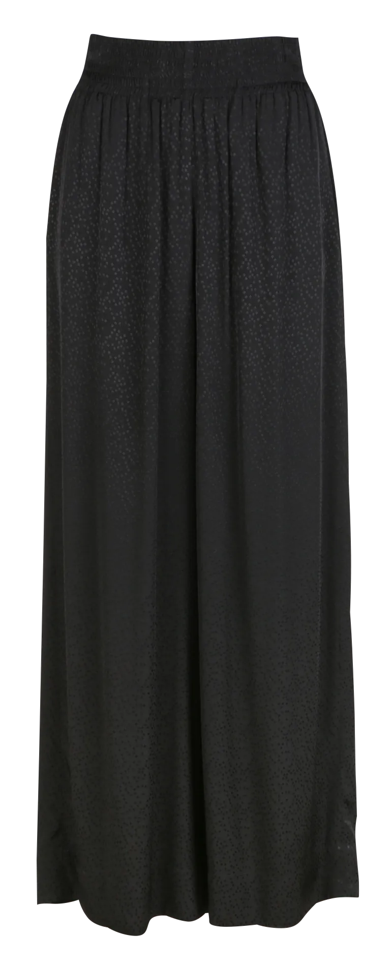 Pantalon large taille haute en jacquard imprimé Noir LETICIA