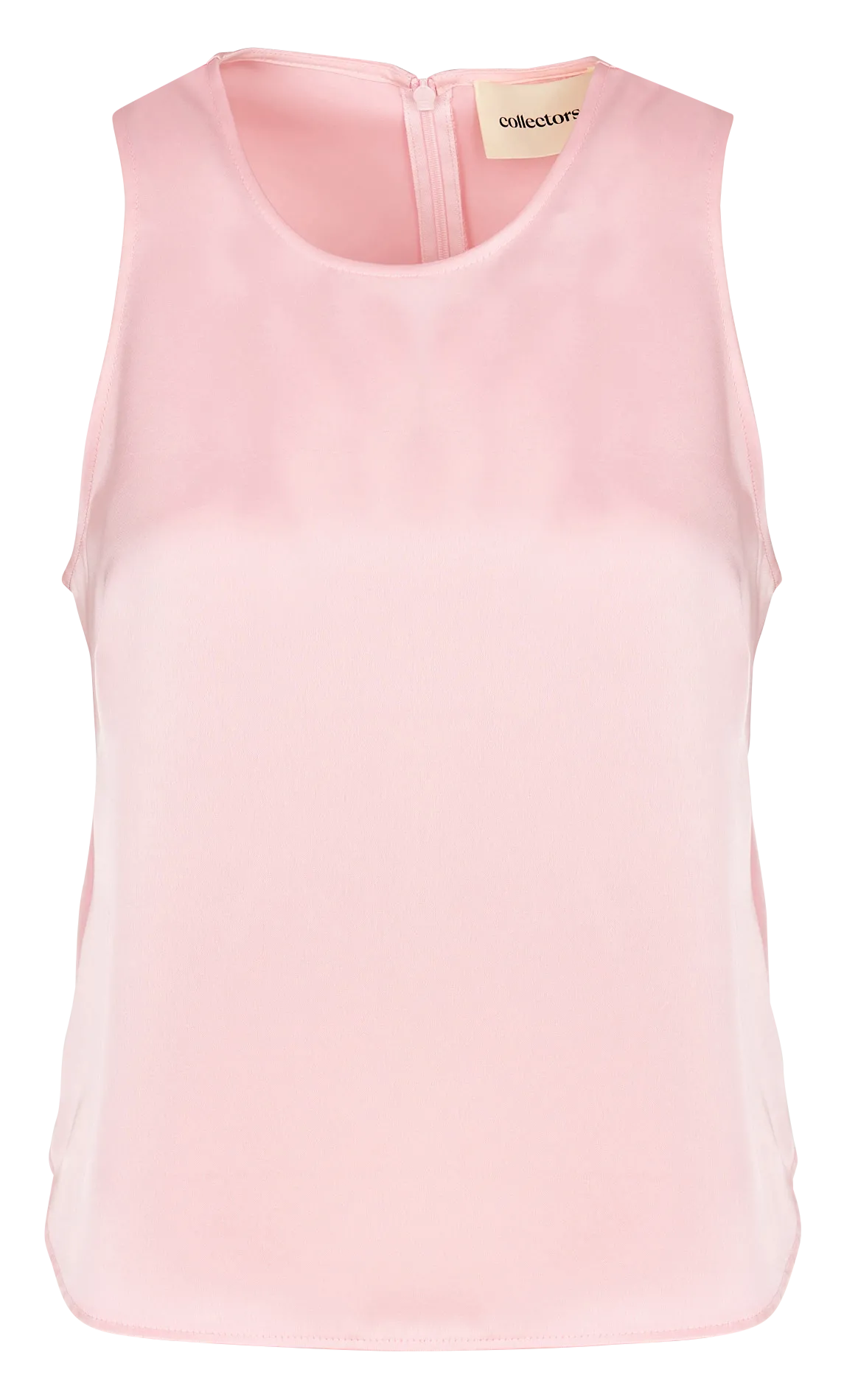 Top satiné sans manches à col rond Rose TOPPIE