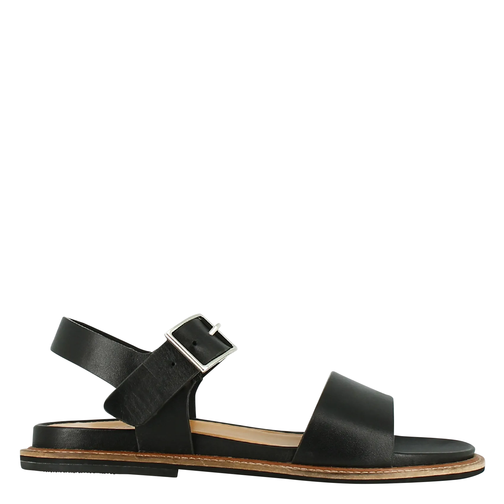 Sandales plates à brides en cuir Noir ACCO