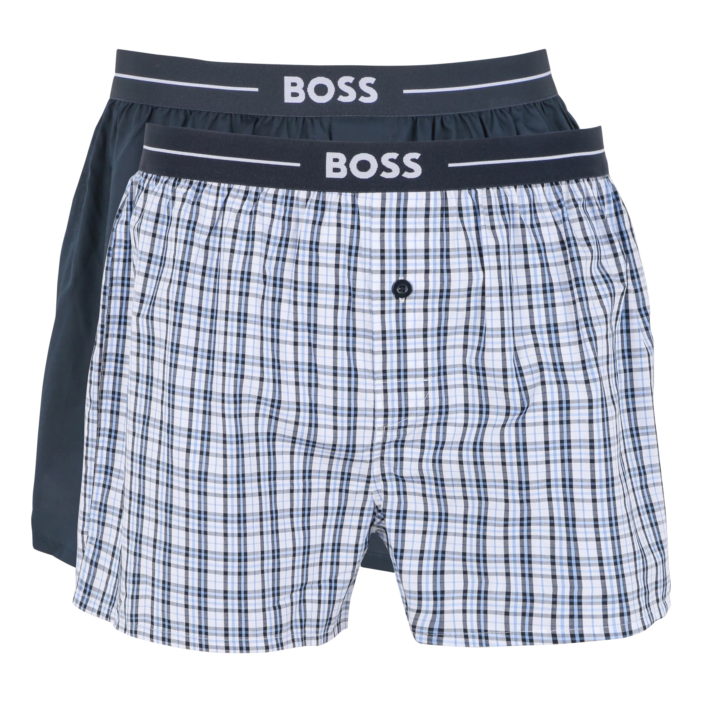 Lot de 2 shorts boxer en coton Bleu