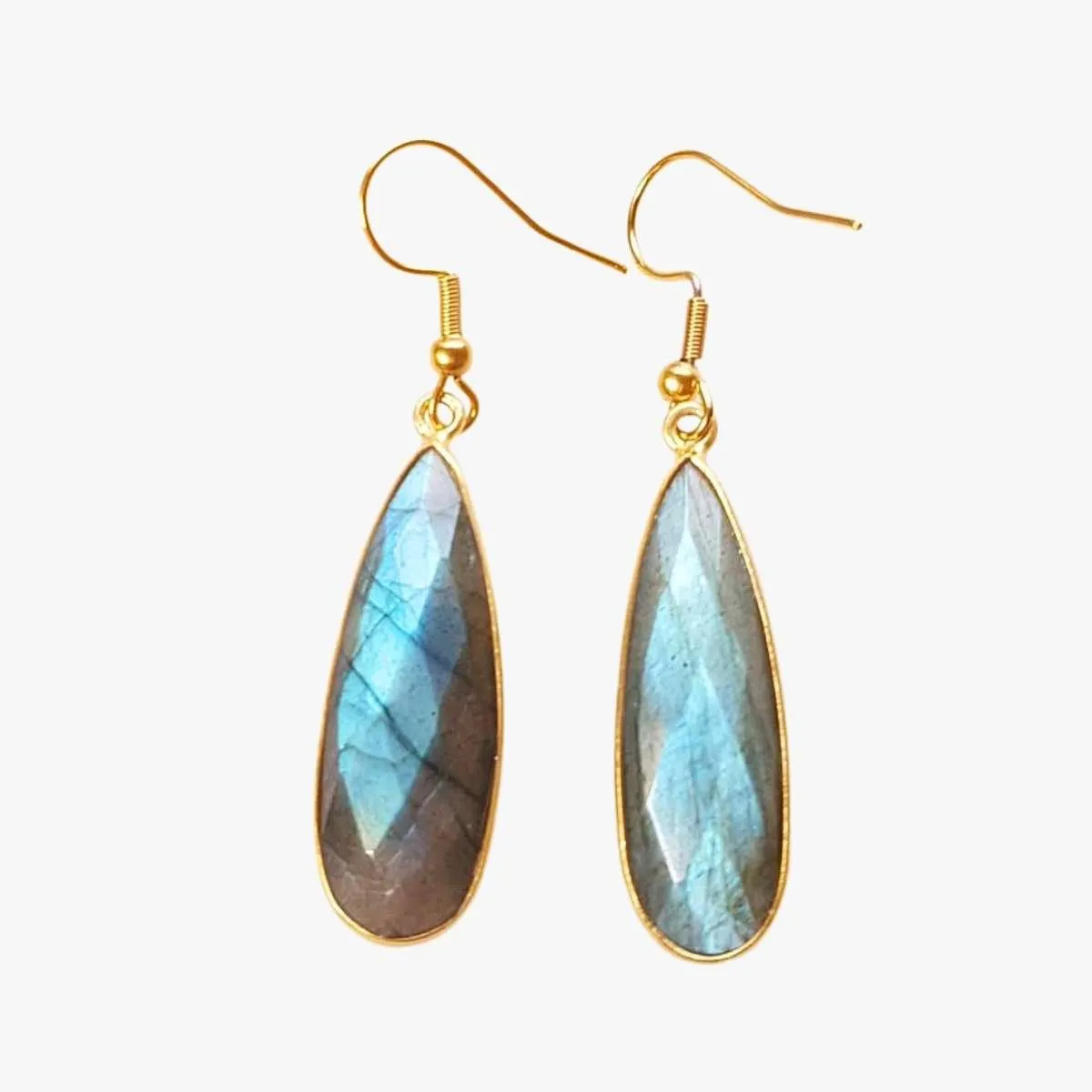 Boucles d'oreilles labradorite Gris ISHITA