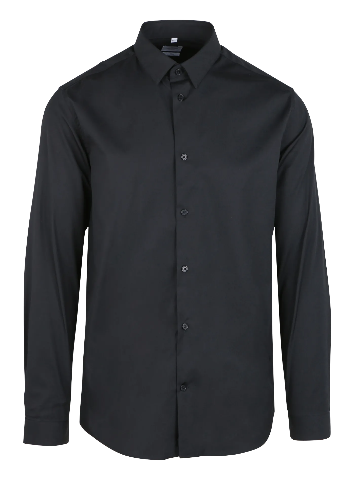 Chemise col classique slim fit en coton Noir KRAVE