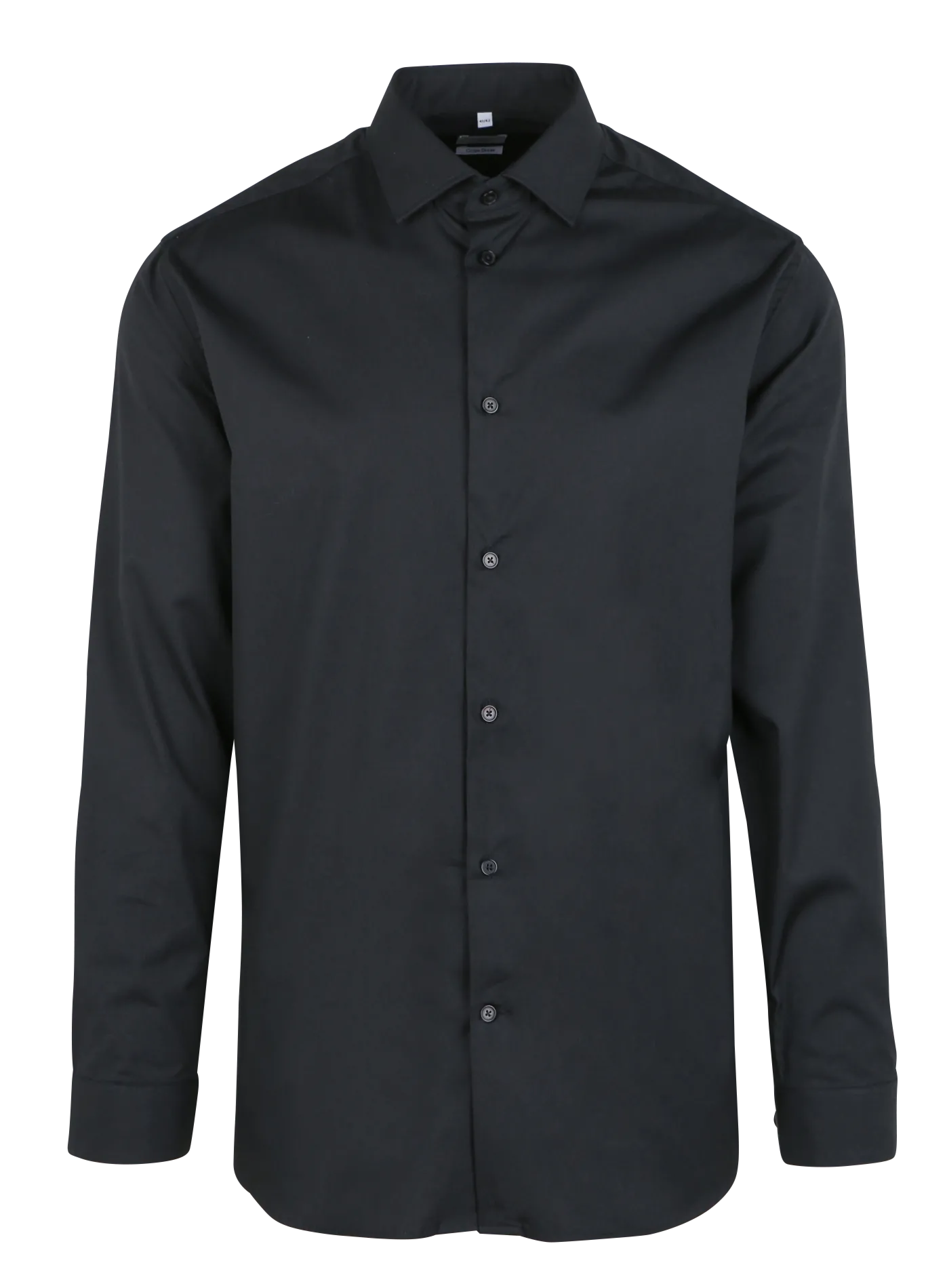 Chemise droite col classique en coton Noir KRAVE