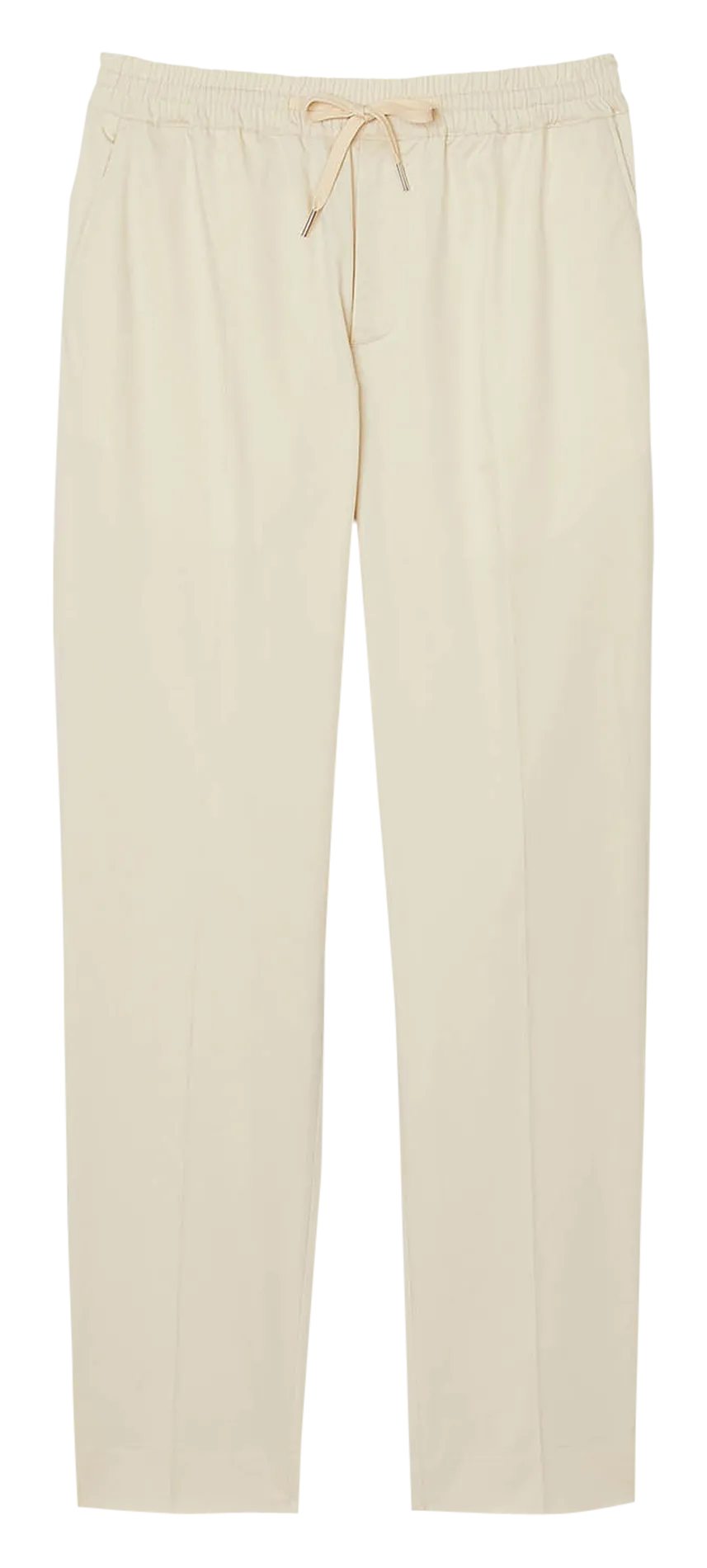 Pantalon chino avec cordon en coton mélangé Beige