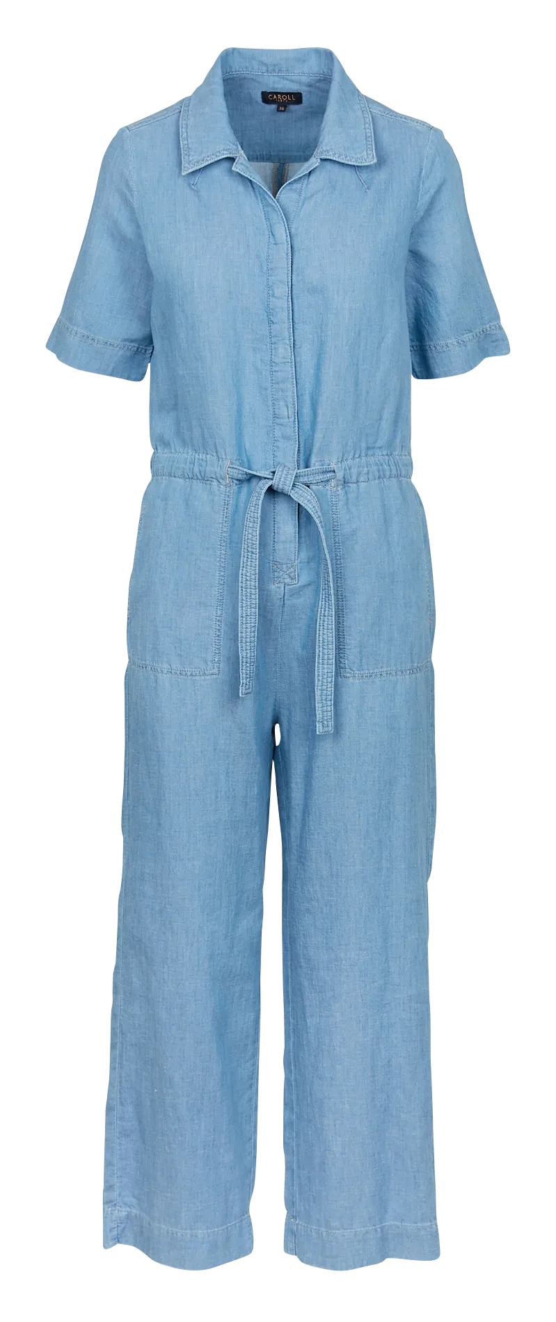 Combinaison col classique en denim léger Bleu PK077-BELPASSO