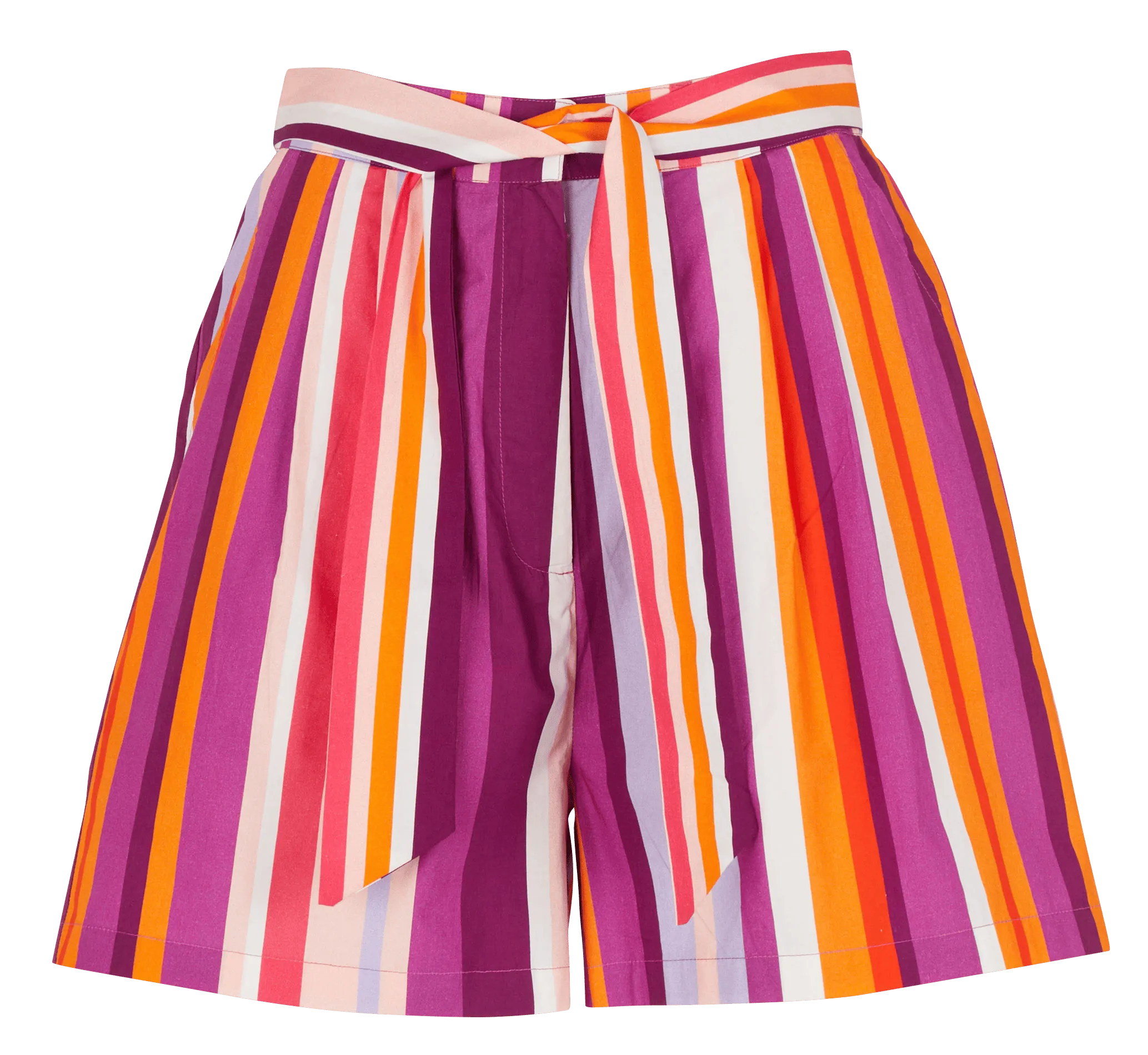 Short taille haute rayé en coton Multicolore SOLARI