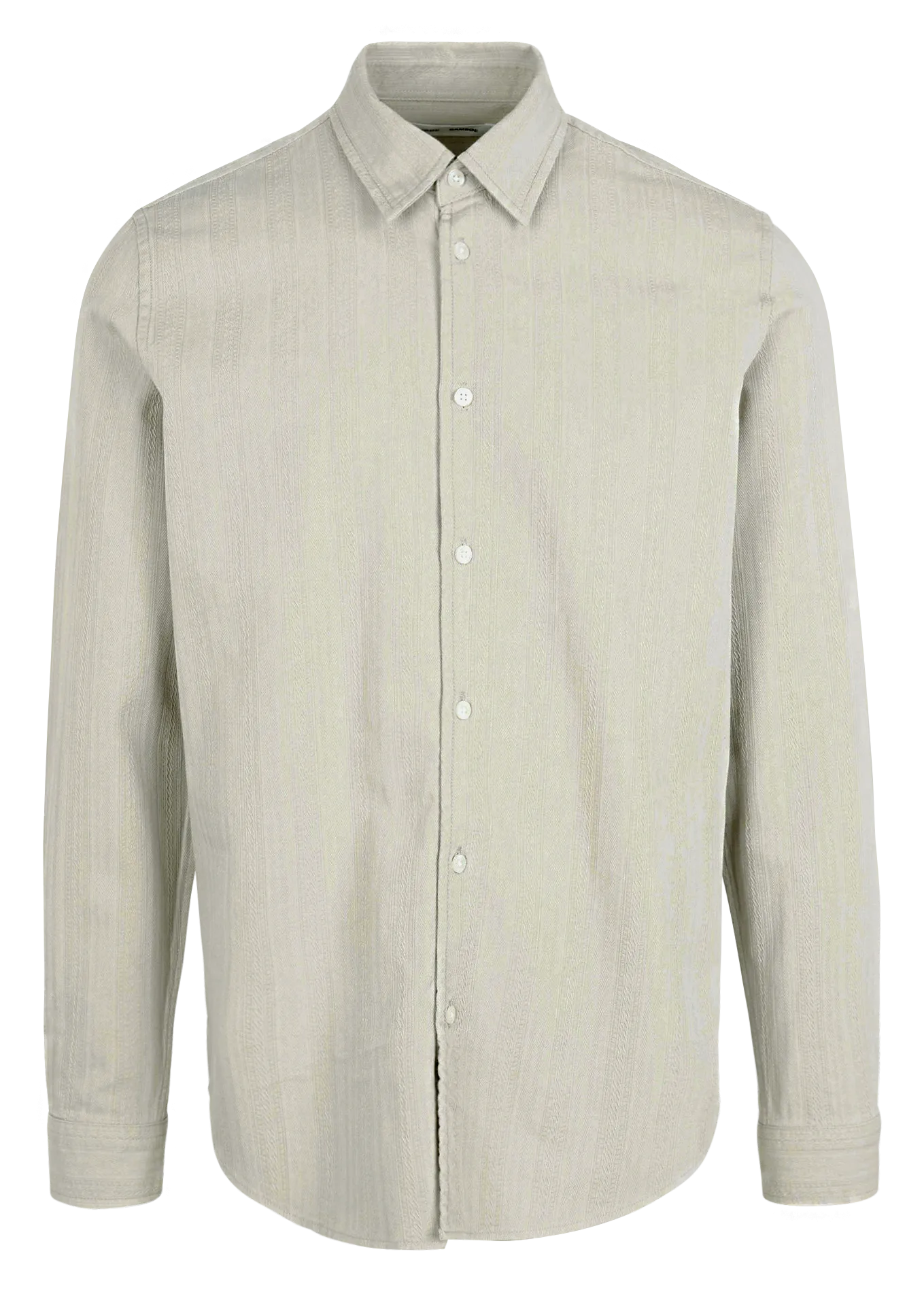 Chemise regular col classique en coton mélangé Beige