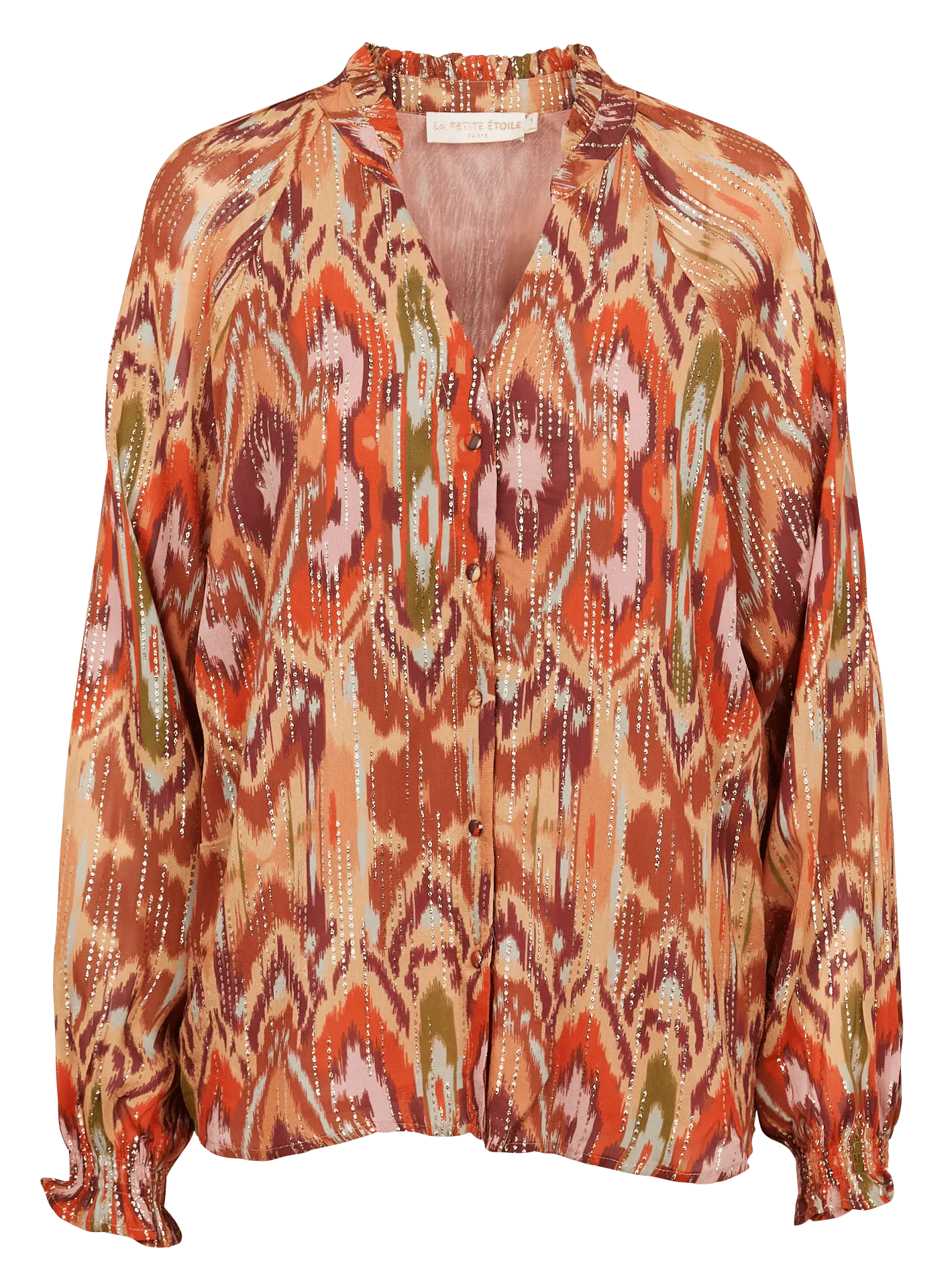 Chemise oversize col V imprimé Multicolore BELMA