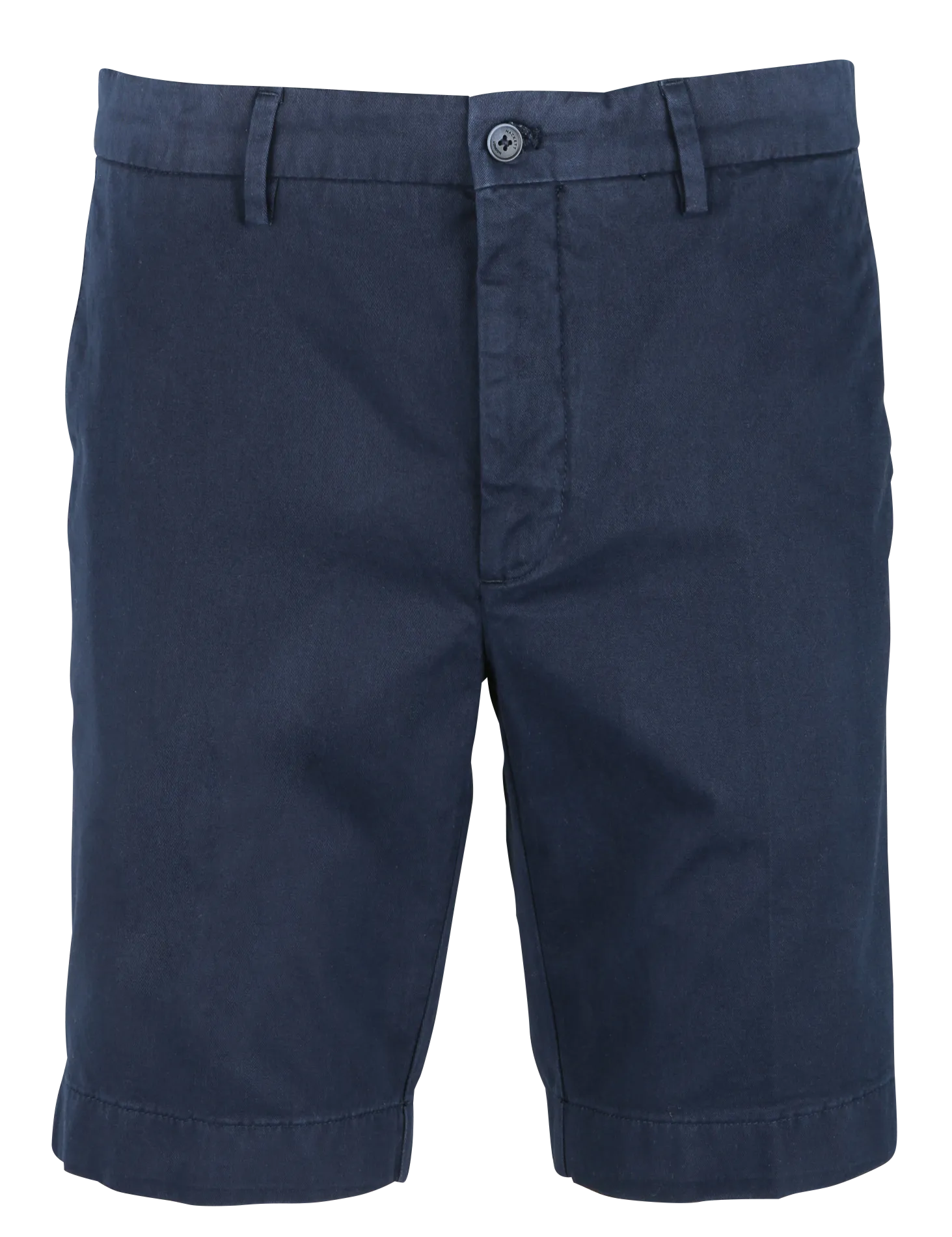 Short droit à effet ourlets en coton Bleu