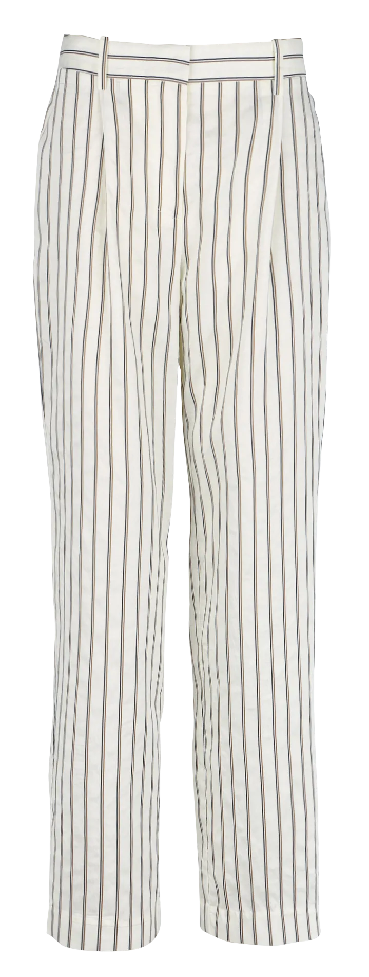 Pantalon droit rayé Blanc AGNETA