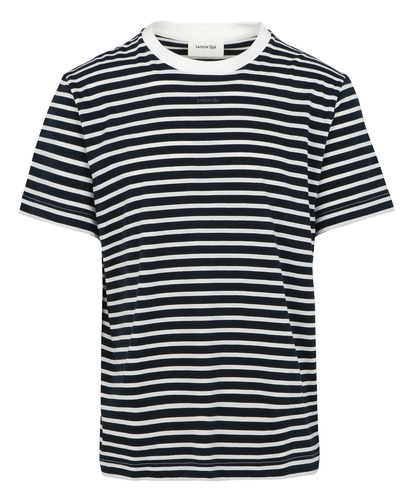 Tee-shirt sérigraphié à rayures en coton Bleu DAMY