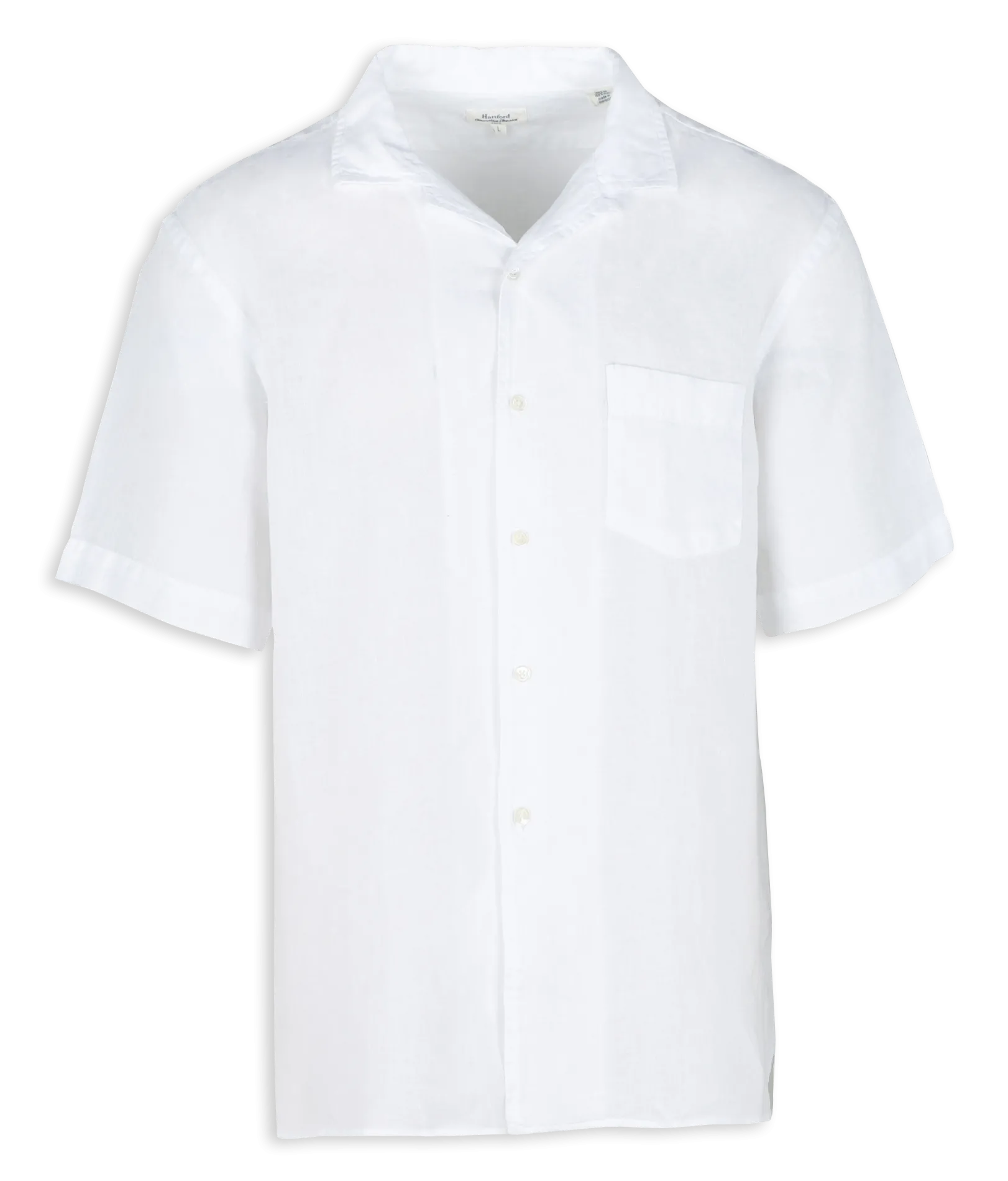 Chemise col classique en lin Blanc PALM