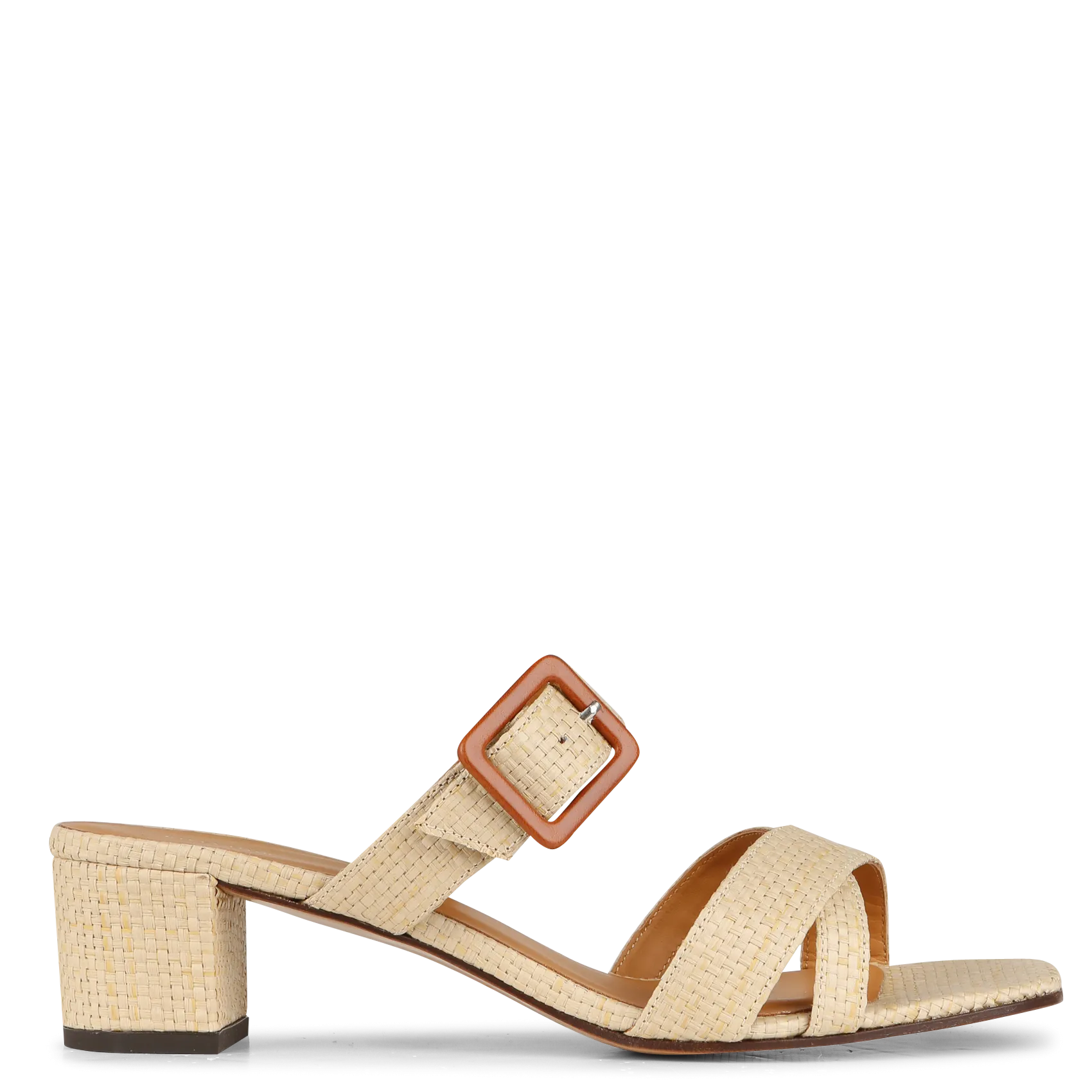 Sandales en cuir verni Beige MULES 904