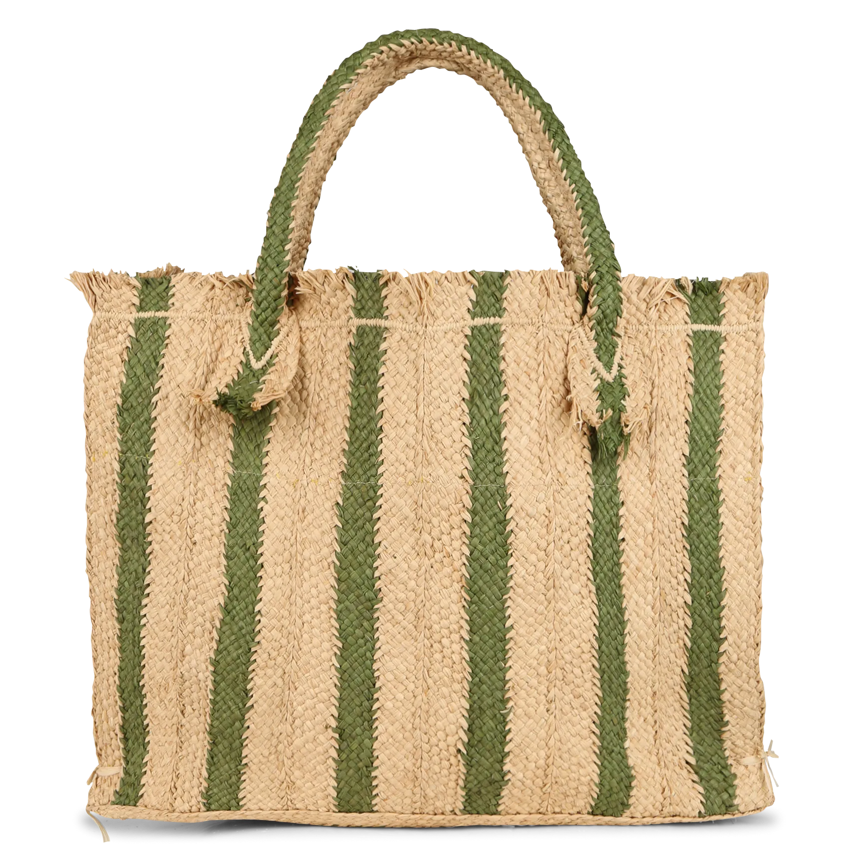 Panier en tresse de raphia Vert GEORGES L