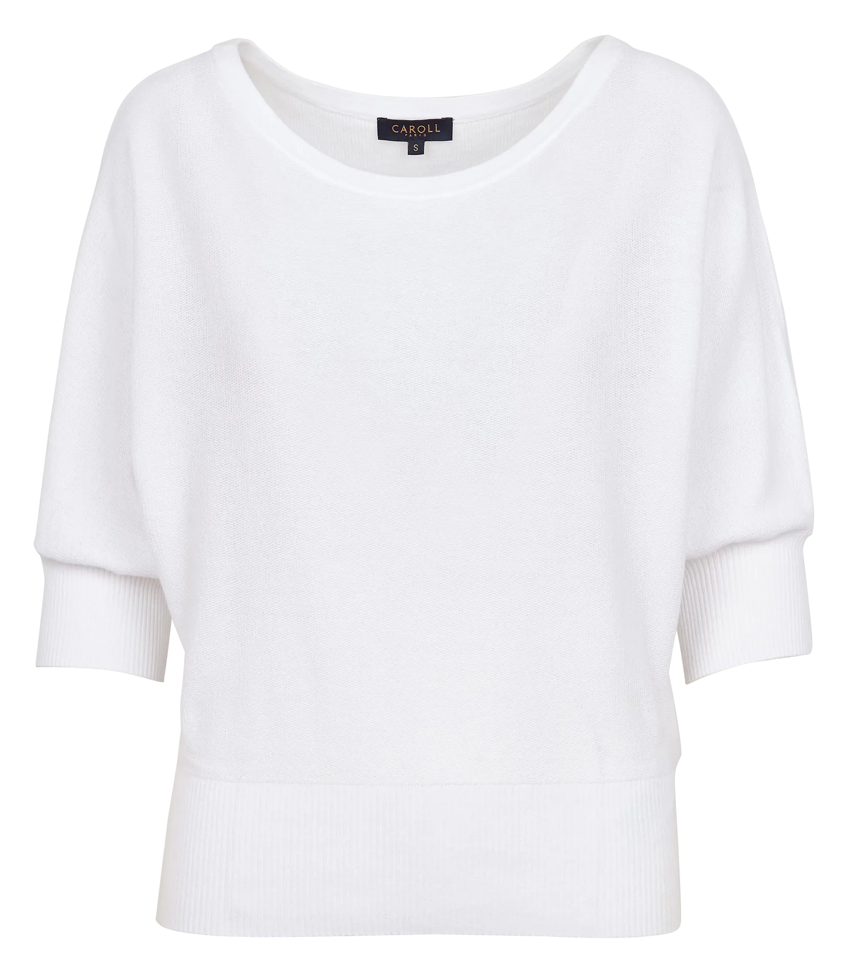 Pull oversize col bateau en coton Blanc UK047-JOAN