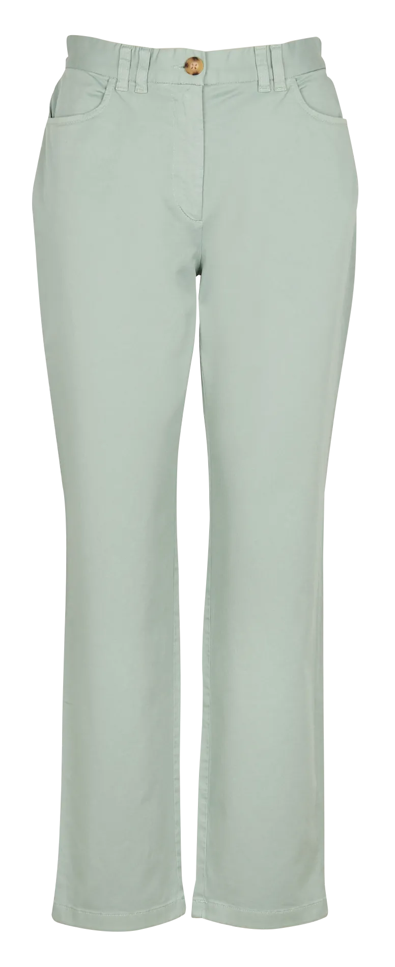 Pantalon droit chino en coton bio mélangé Vert