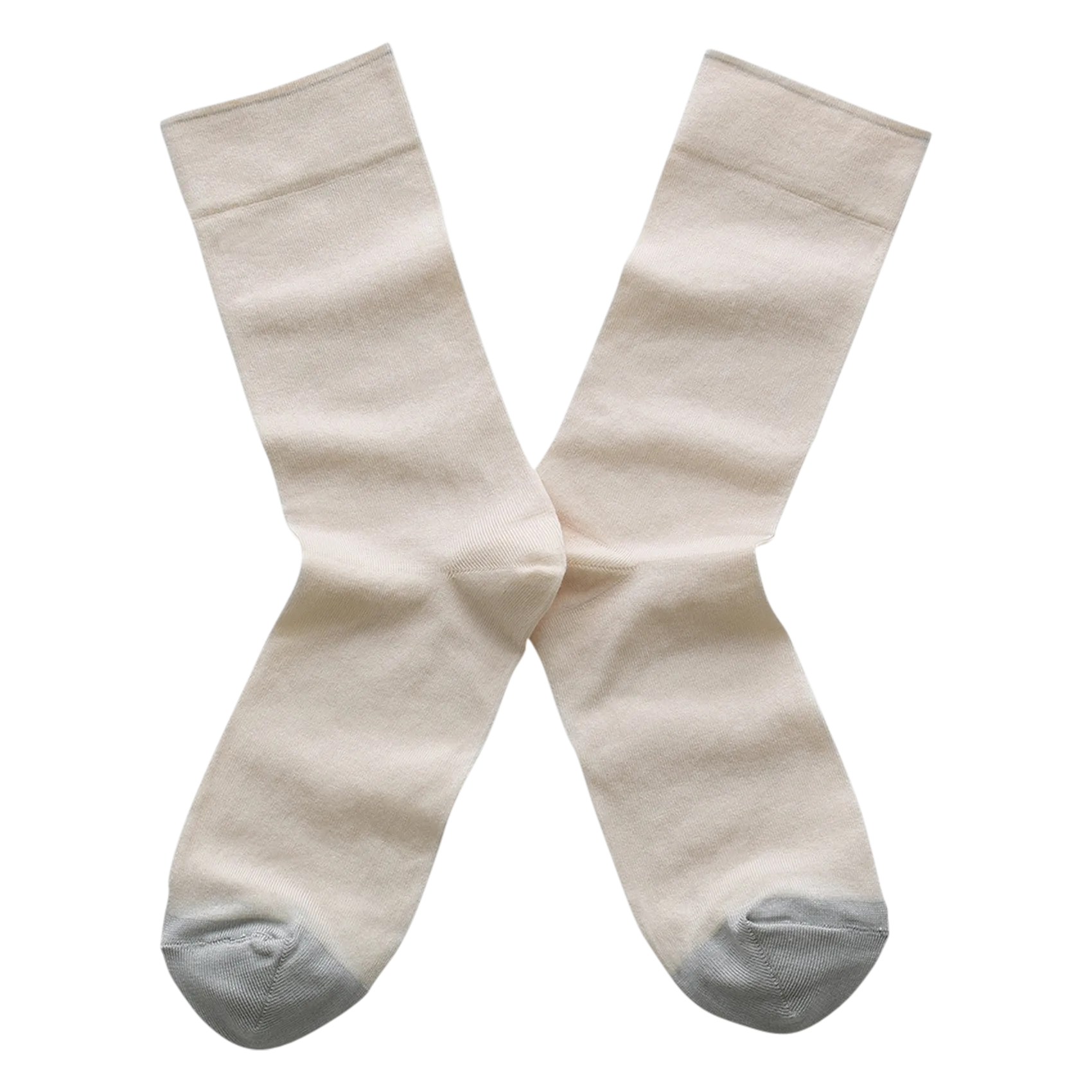 Chaussettes à maille fine en coton mélangé Blanc