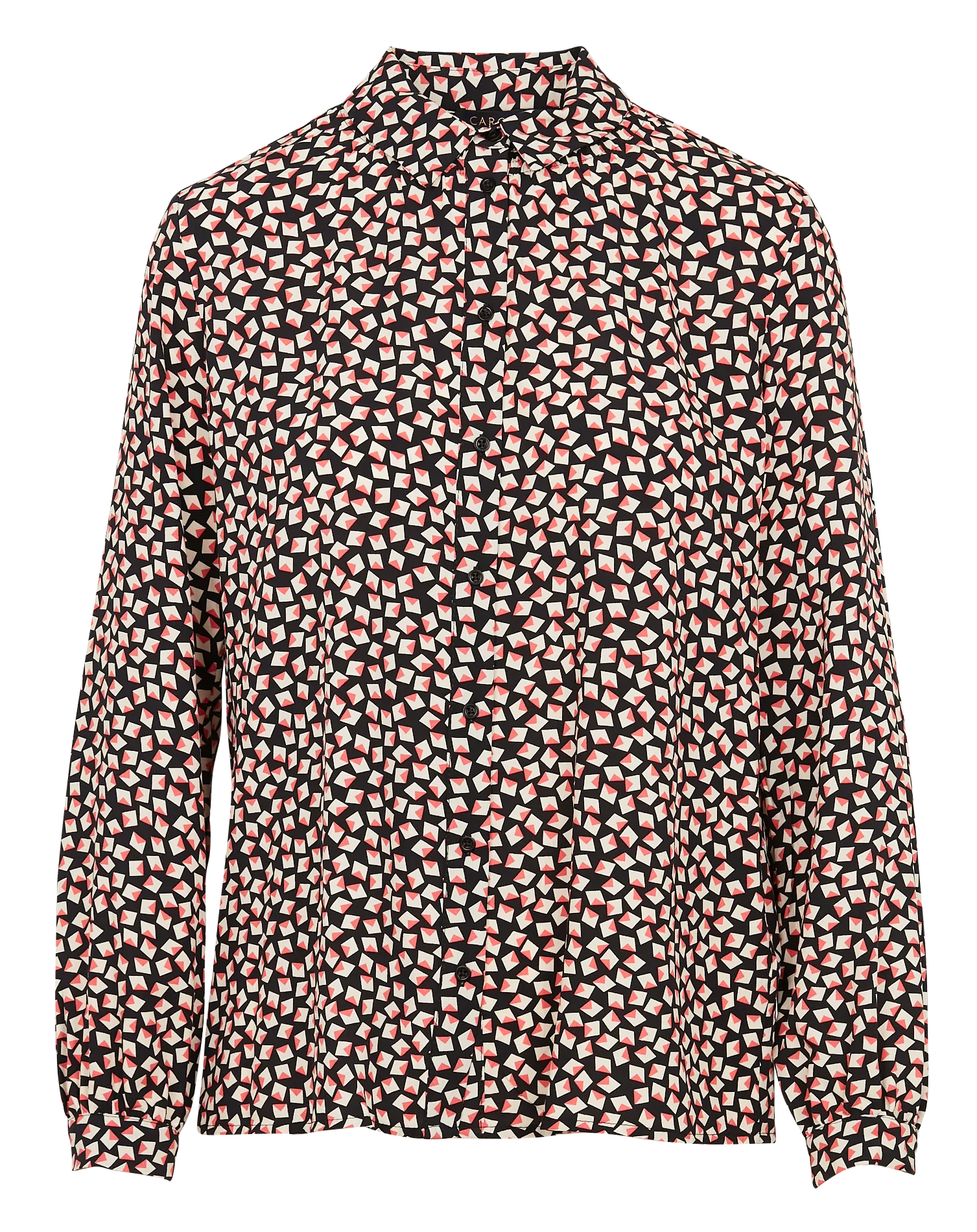 Chemise droite col classique imprimée Noir 241C-KATHERINE1