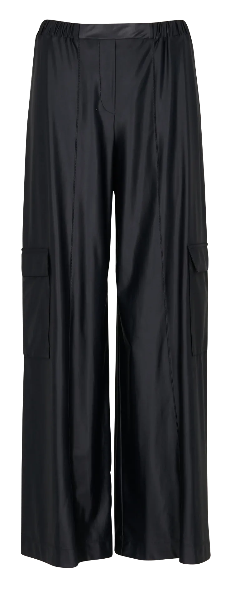 Pantalon droit satiné Noir TESEO