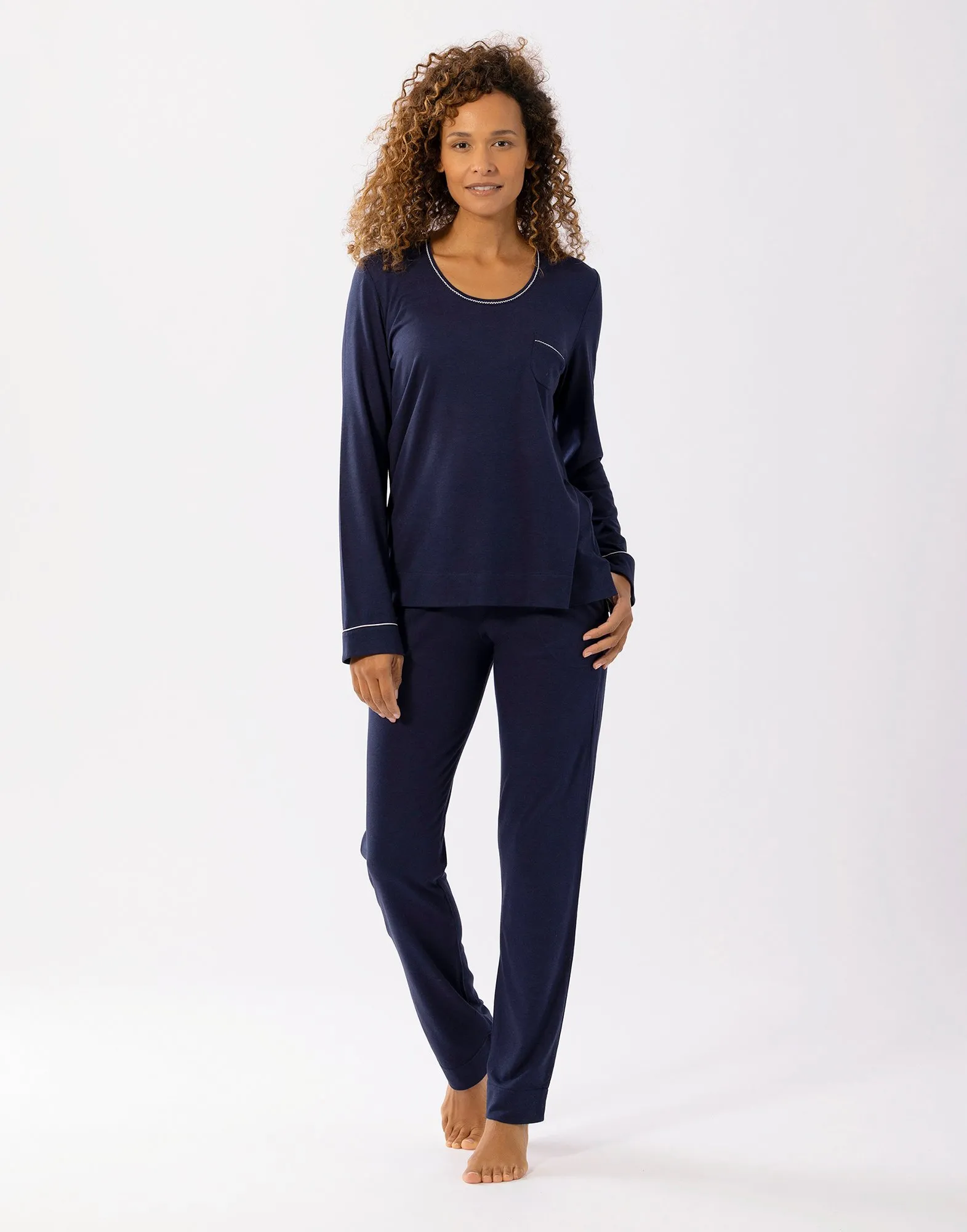 Pyjama en coton modal Bleu INTEMP A02